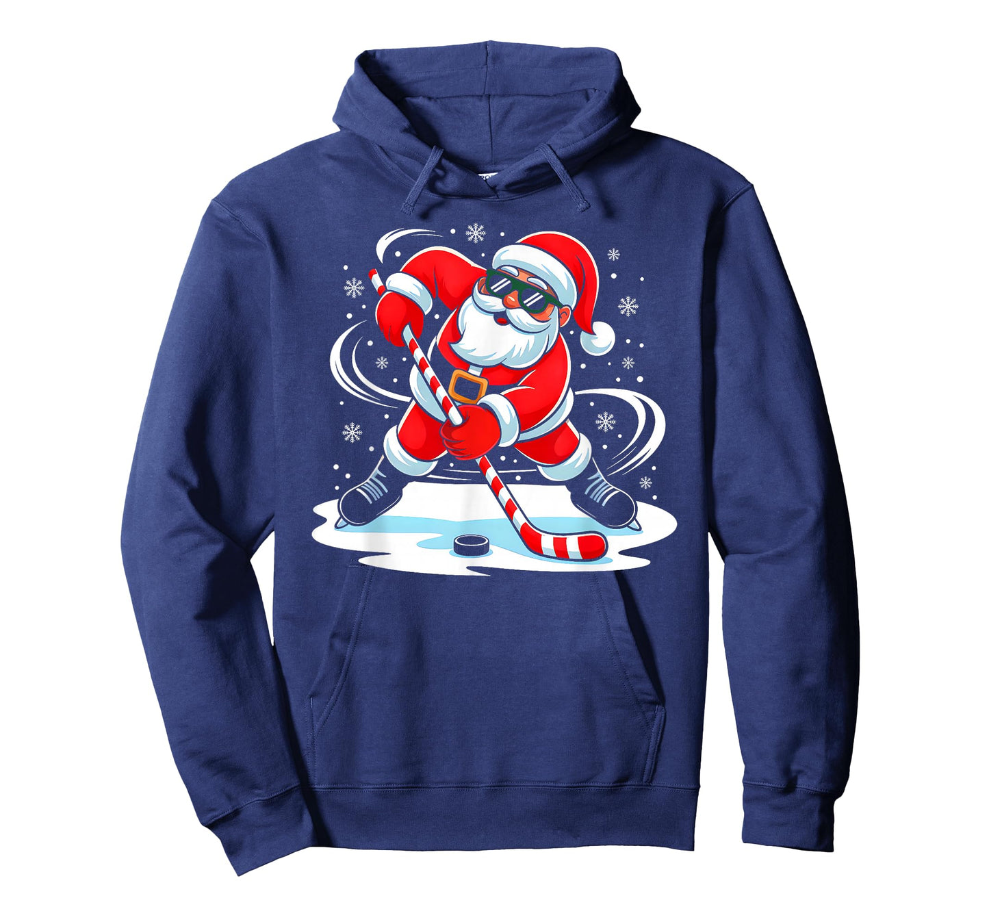 Funny Christmas Ice Hockey Santa Xmas Pajamas Men Boys Kids T-Shirt