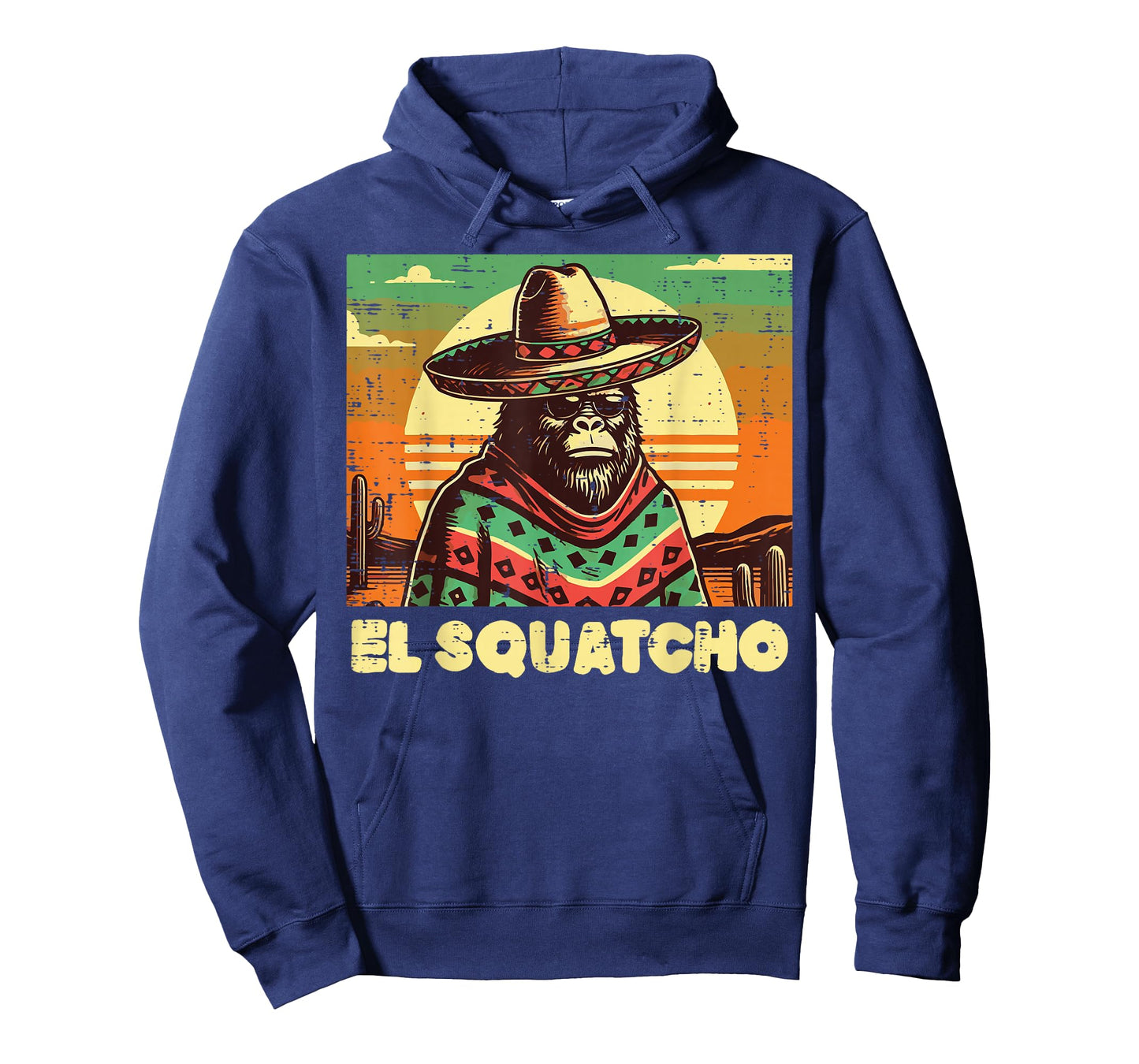 Mexican Bigfoot El Squatcho Funny Sasquatch Men Women Kids T-Shirt