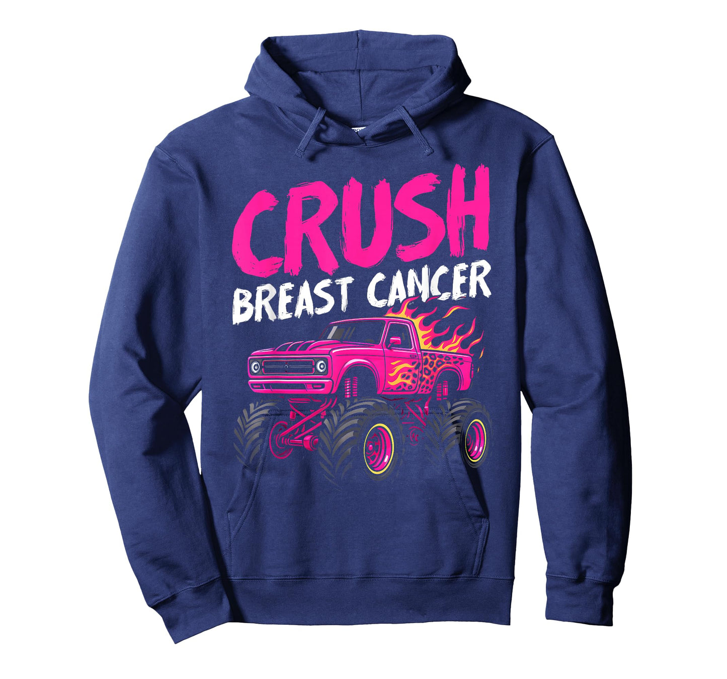 Crush Breast Cancer Awareness Monster Truck Toddler Boy Kids T-Shirt