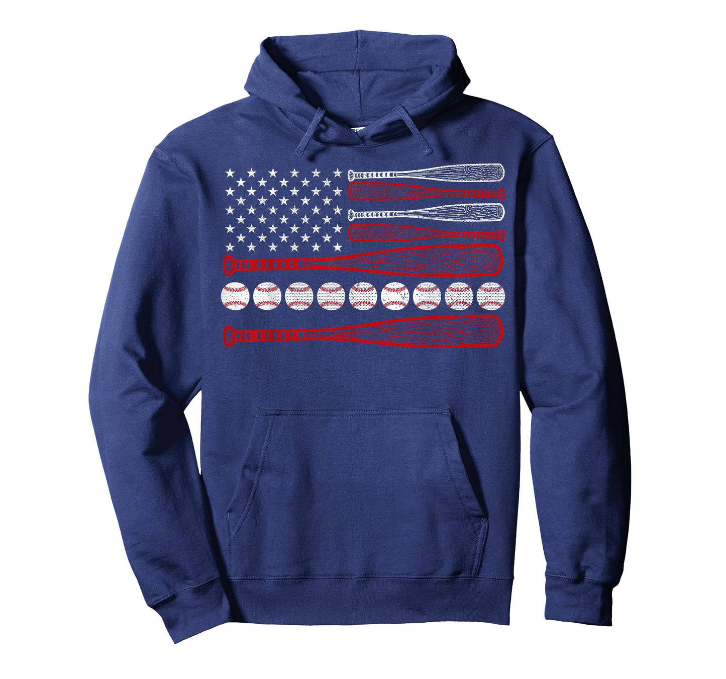 American Flag Baseball Red White Blue 4th of July Boys Men T-Shirt