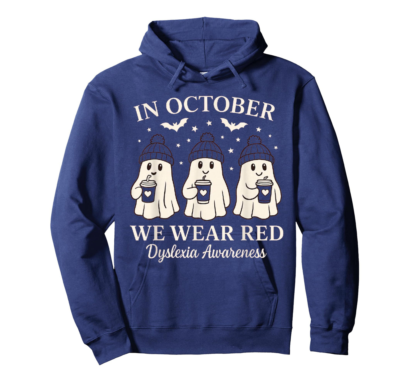in October we wear red Dyslexia Awareness Halloween Ghost T-Shirt