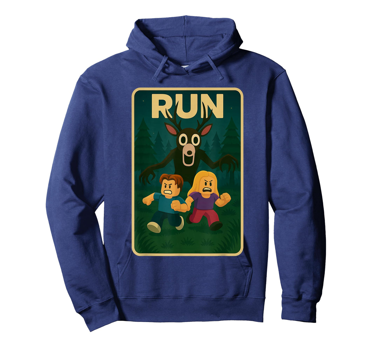 Run - 99 Nights Halloween Gamer Deer in The Forest Kids Meme T-Shirt