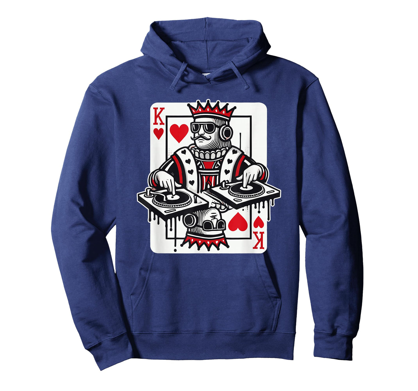 King Card Hearts Clubbing Disco Techno Outfit DJ King Card T-Shirt
