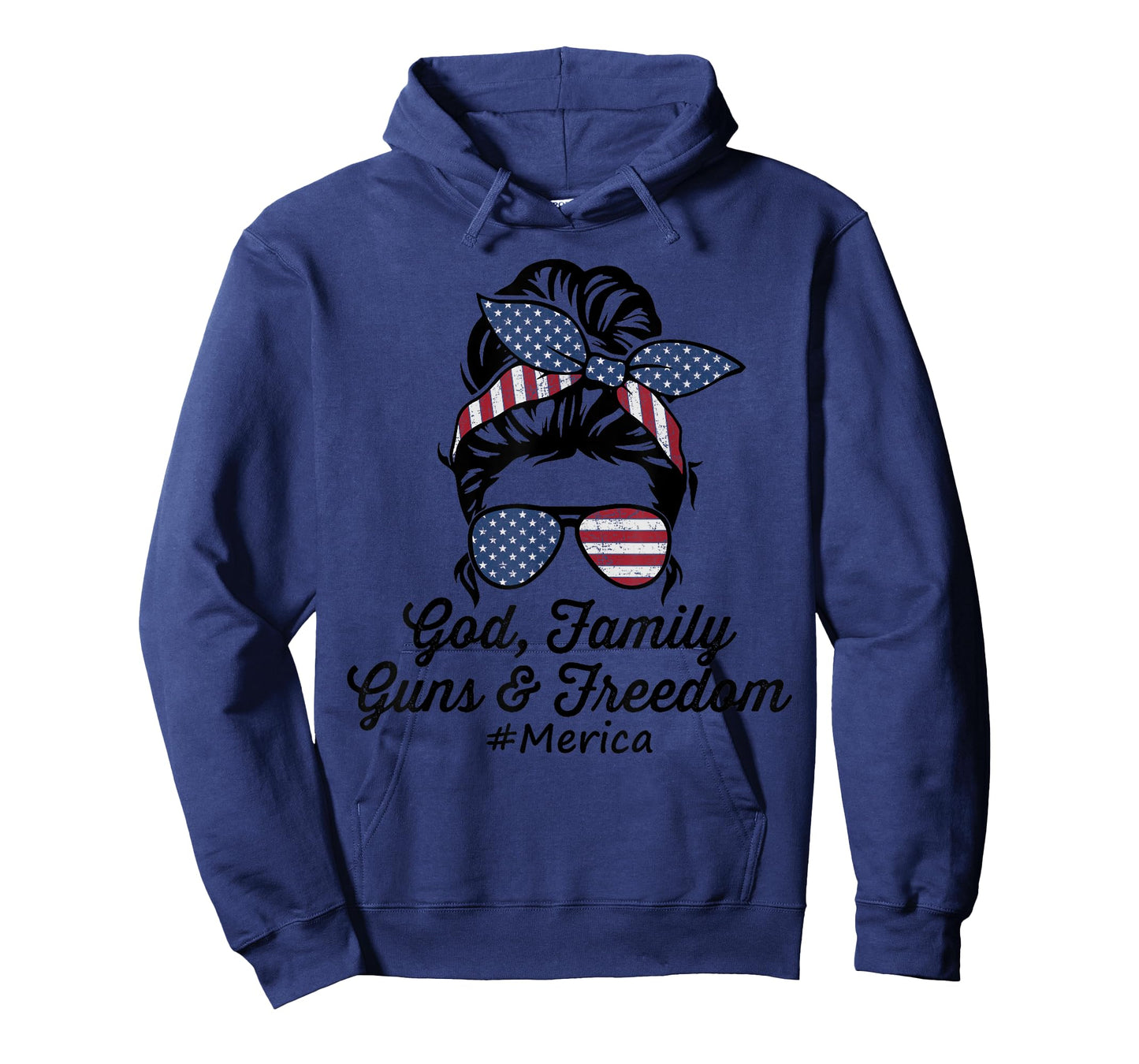 GOD FAMILY GUNS & FREEDOM #Merica - Funny Womens Pro Gun USA T-Shirt