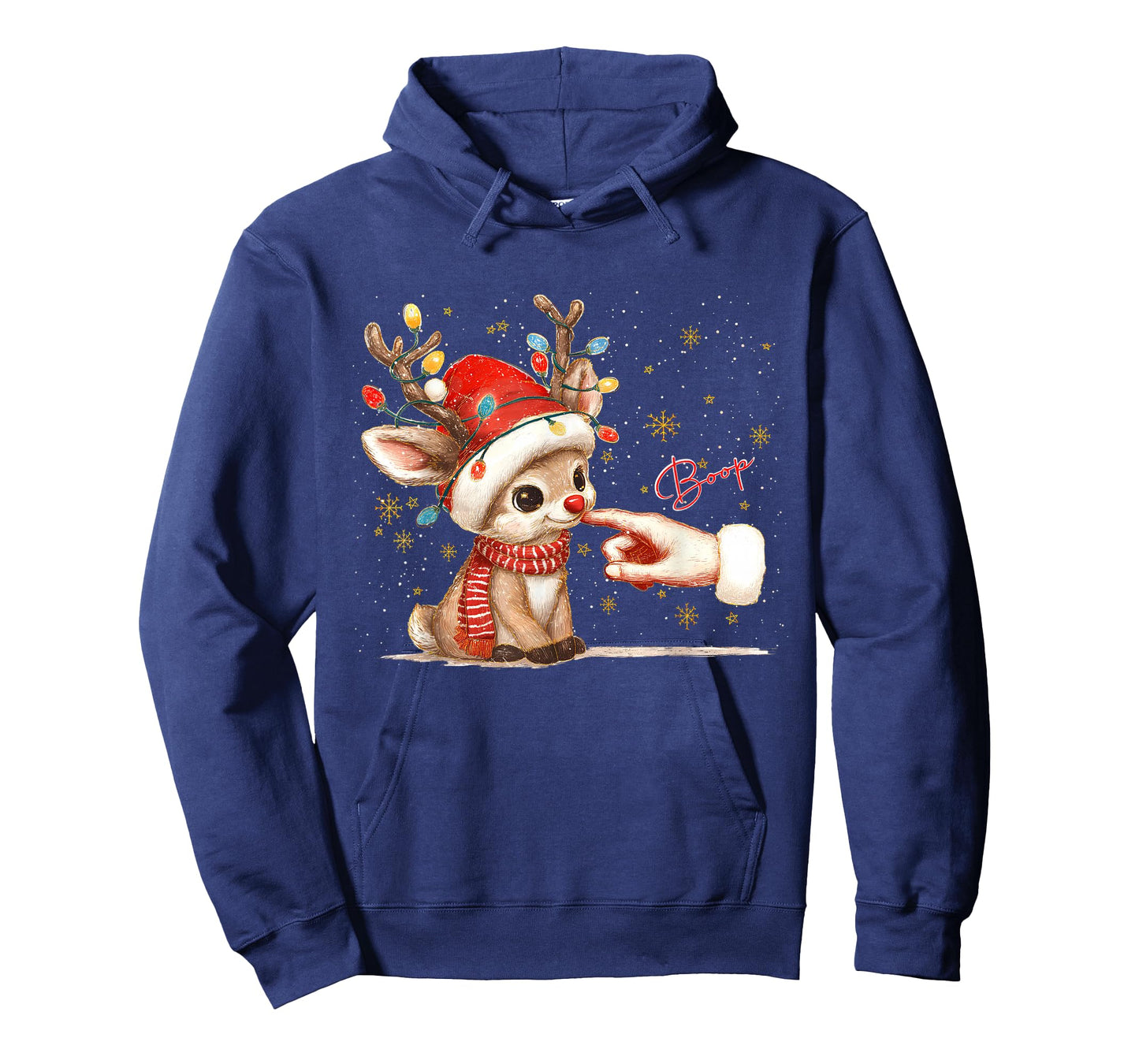 Hand Boop Christmas Santa and Reindeer Lover Baby Reindeer T-Shirt