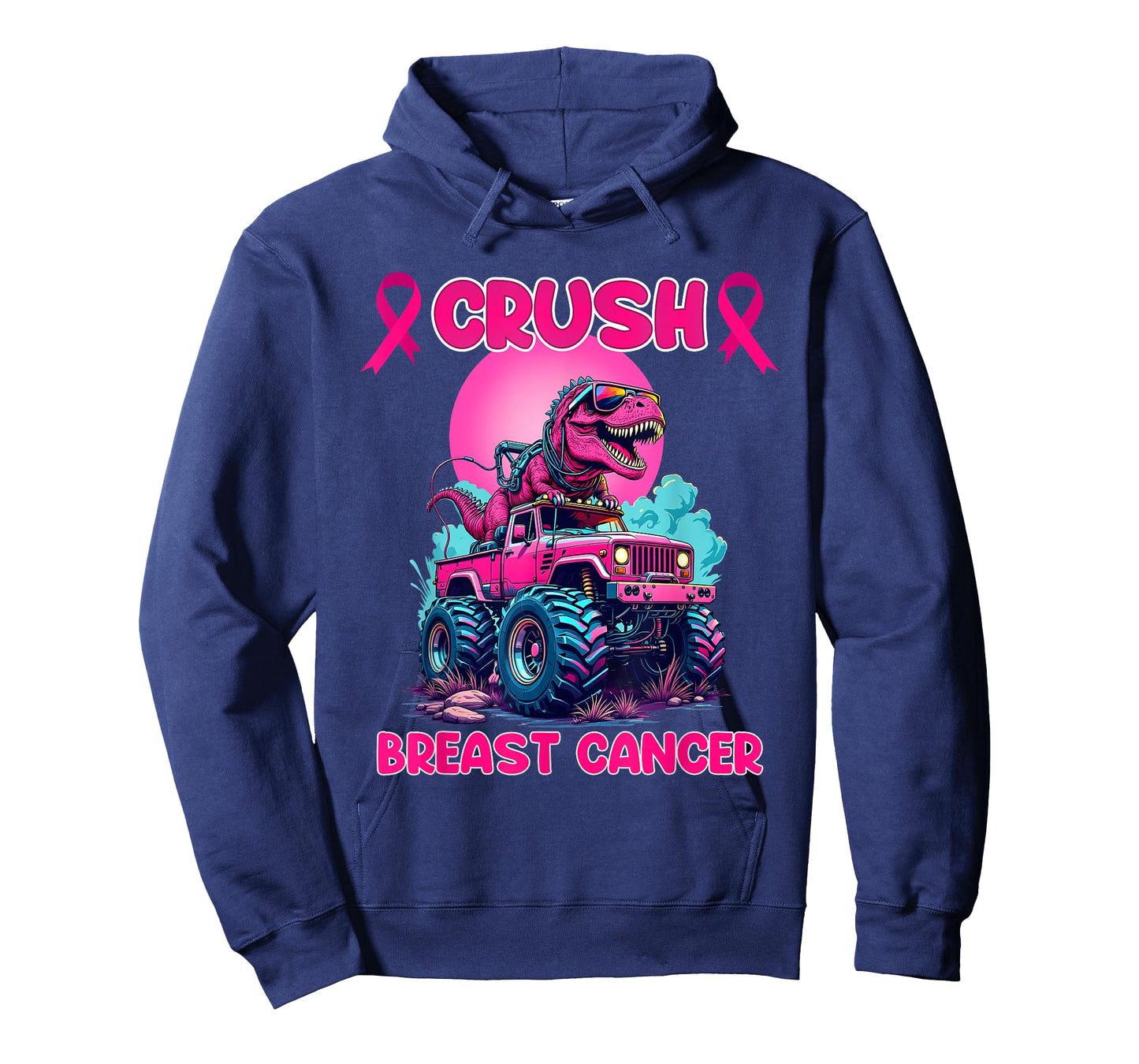 Monster Trucks Crush Breast Cancer Awareness T-Shirt