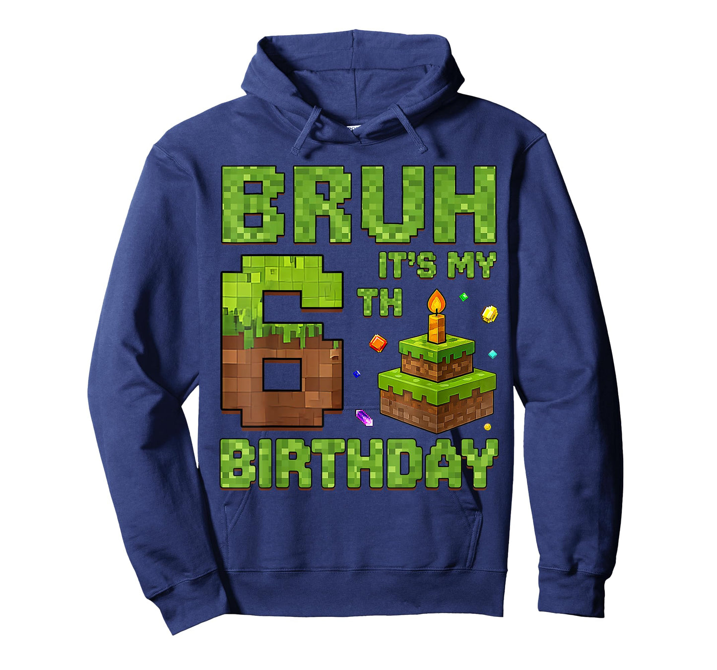 Funny Birthday Boy Bruh It's My 6th Birthday Game Pixel T-Shirt