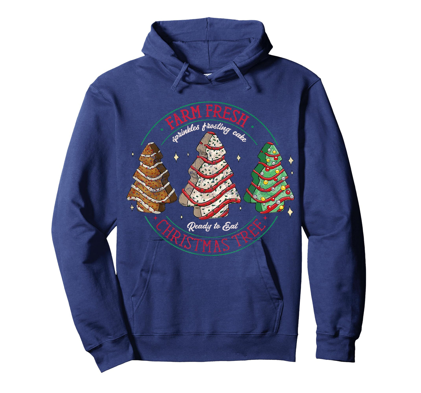 Farm Fresh Xmas Tree Cakes Retro Vintage Graphic Christmas T-Shirt