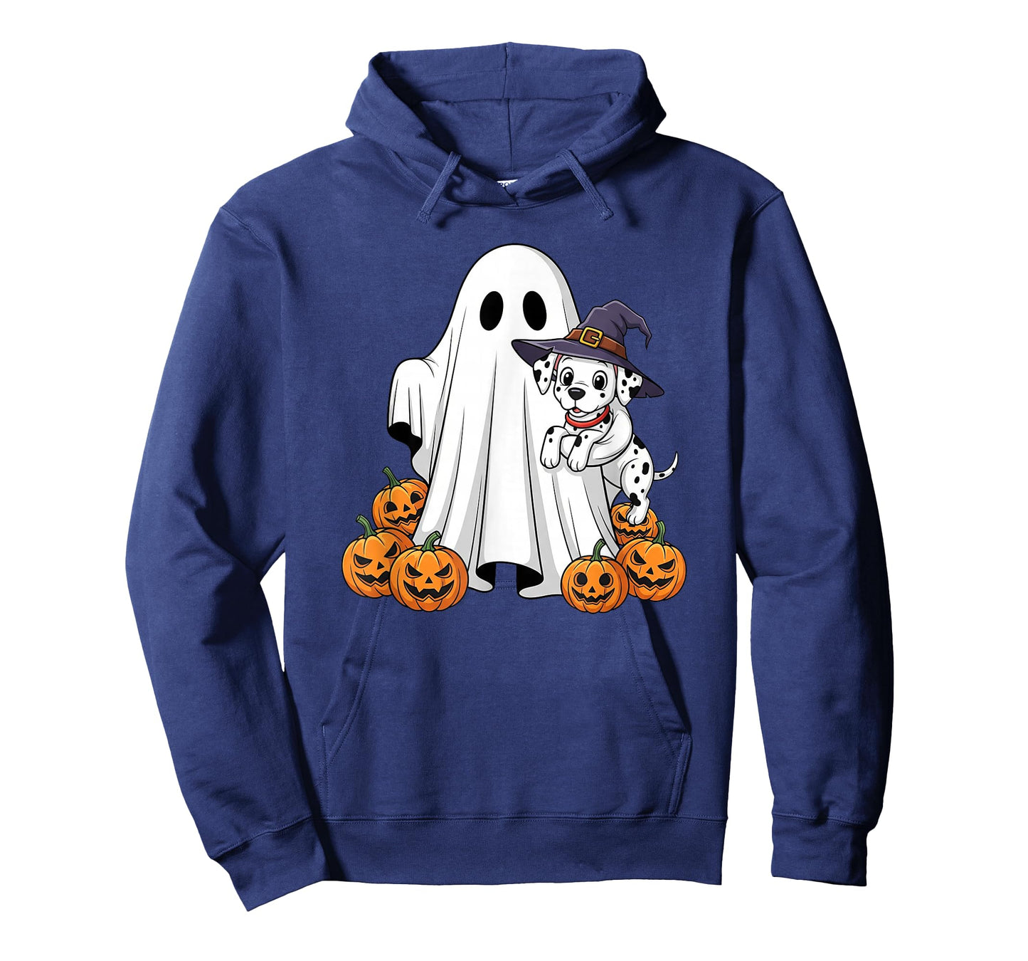 Funny Ghost Dalmatian Pumpkin Halloween Kids Mens Womens T-Shirt