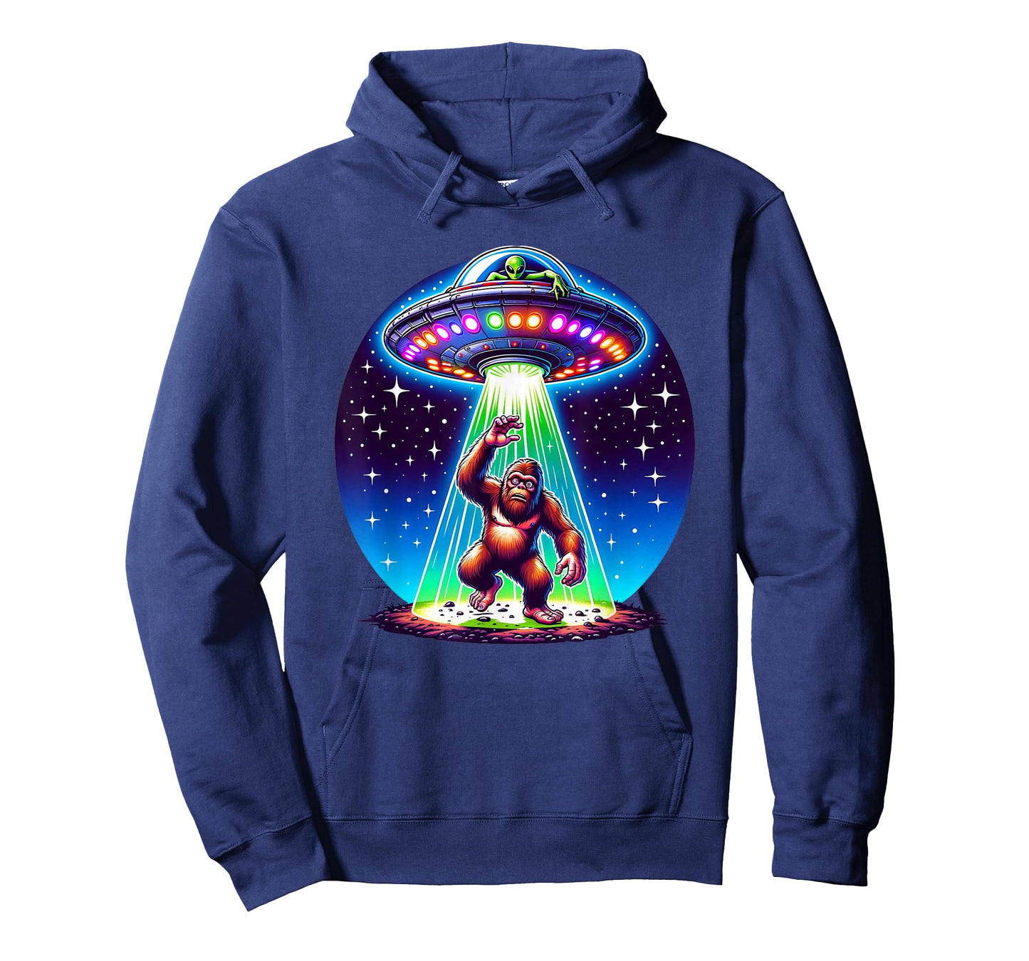 Bigfoot Sasquatch Abduction Alien Invasion UFO Spaceship T-Shirt