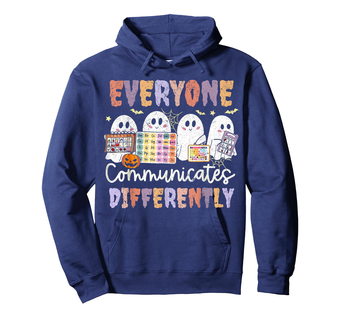 Everyone Communicates Differently Halloween SLP Sped Teacher T-Shirt