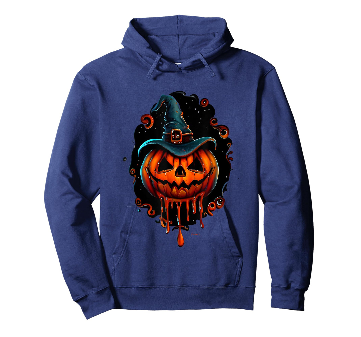 FUNNY SCARY SMILING PUMPKIN WITH WITCHS HAT HALLOWEEN T-Shirt