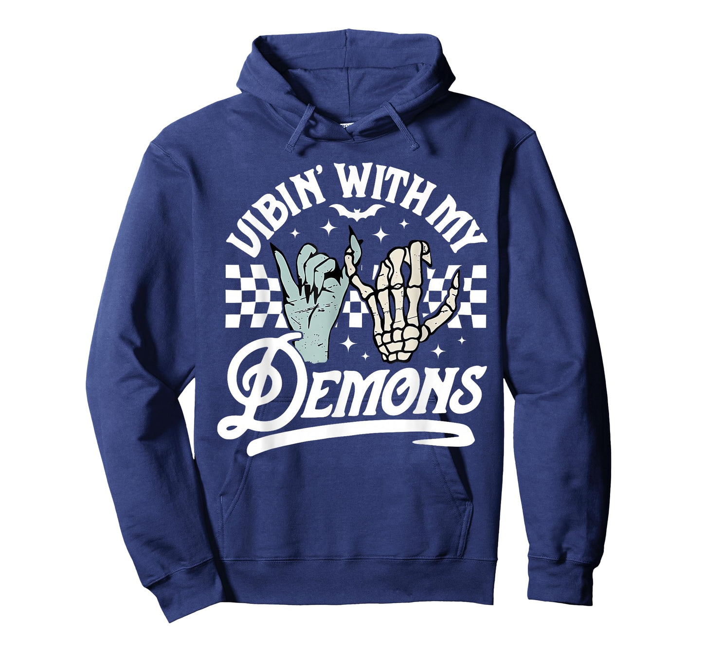 Retro Funny Vibin With My Demons Skeleton Spooky Halloween T-Shirt