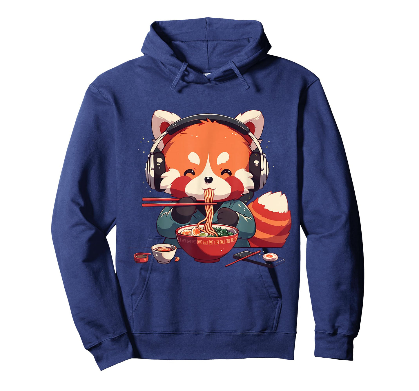 Kawaii Anime Red Panda Eating Ramen Noodles T-Shirt