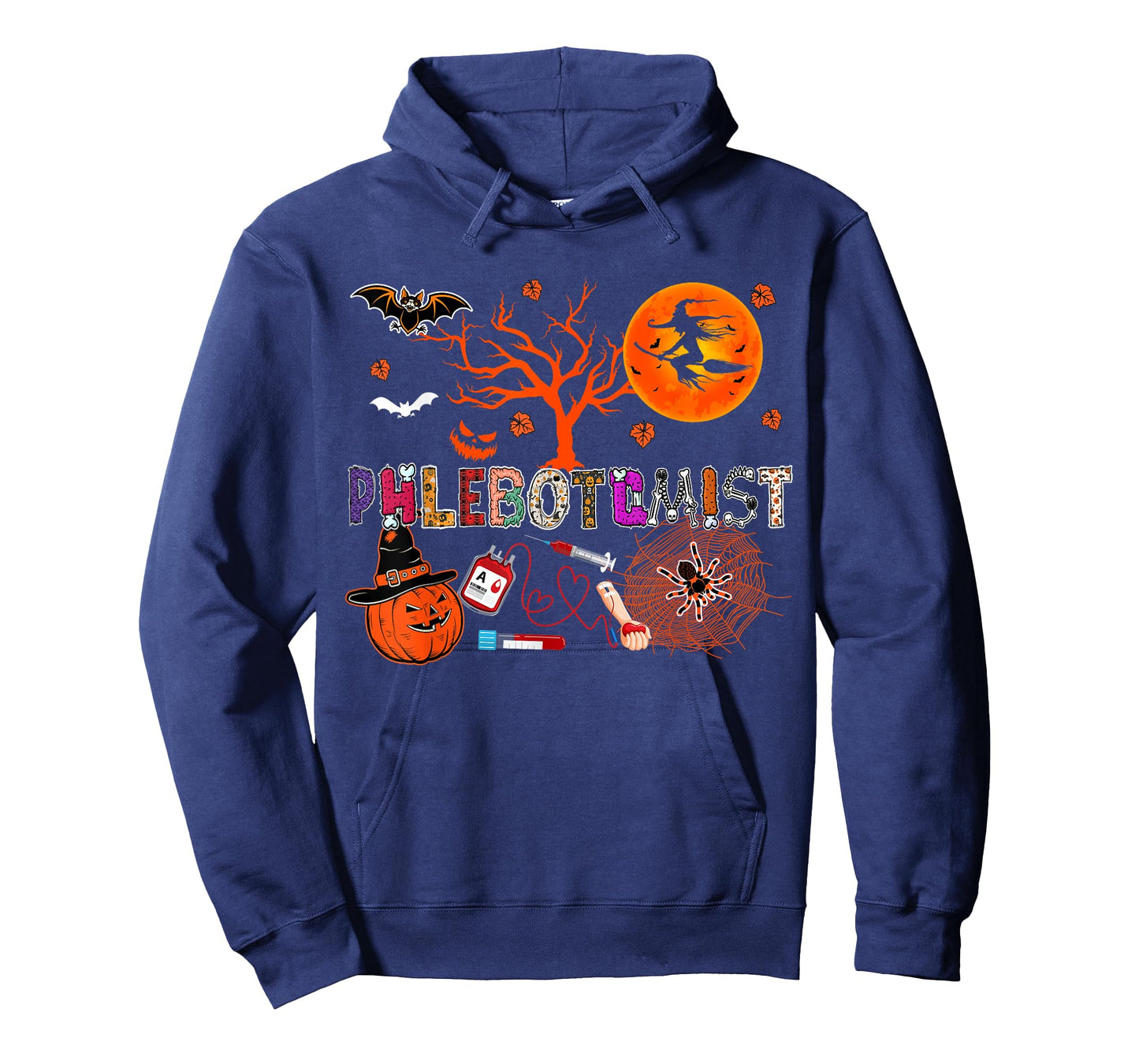 Phlebotomist Halloween Zombie Costume Skeleton Scary Pumpkin T-Shirt