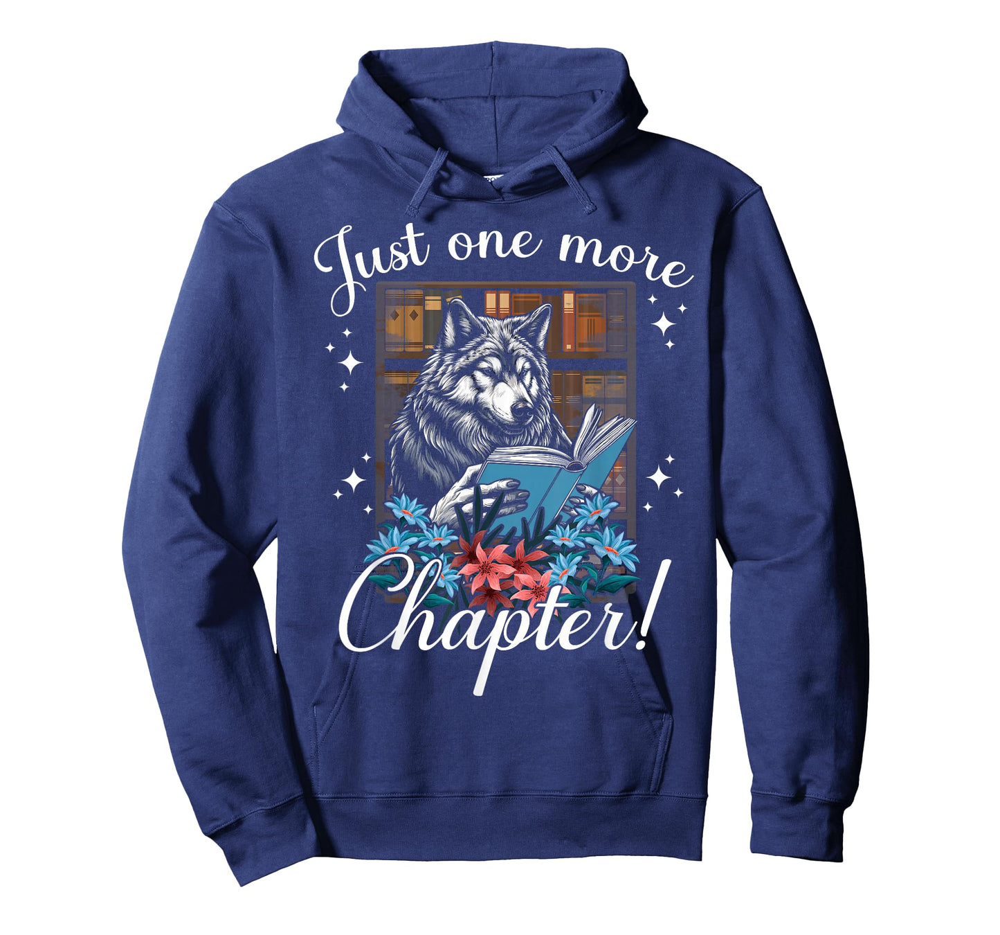 just one more chapter Reading Wolf read books lovers Wolf T-Shirt