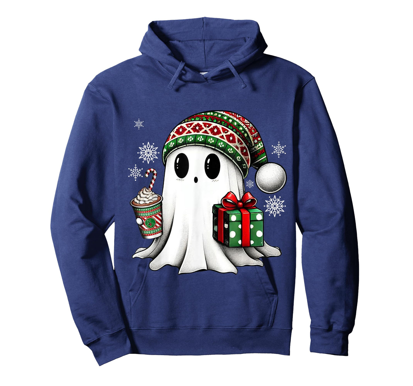 Christmas Cute Ghost Drink Coffee Funny Christmas Ghost T-Shirt
