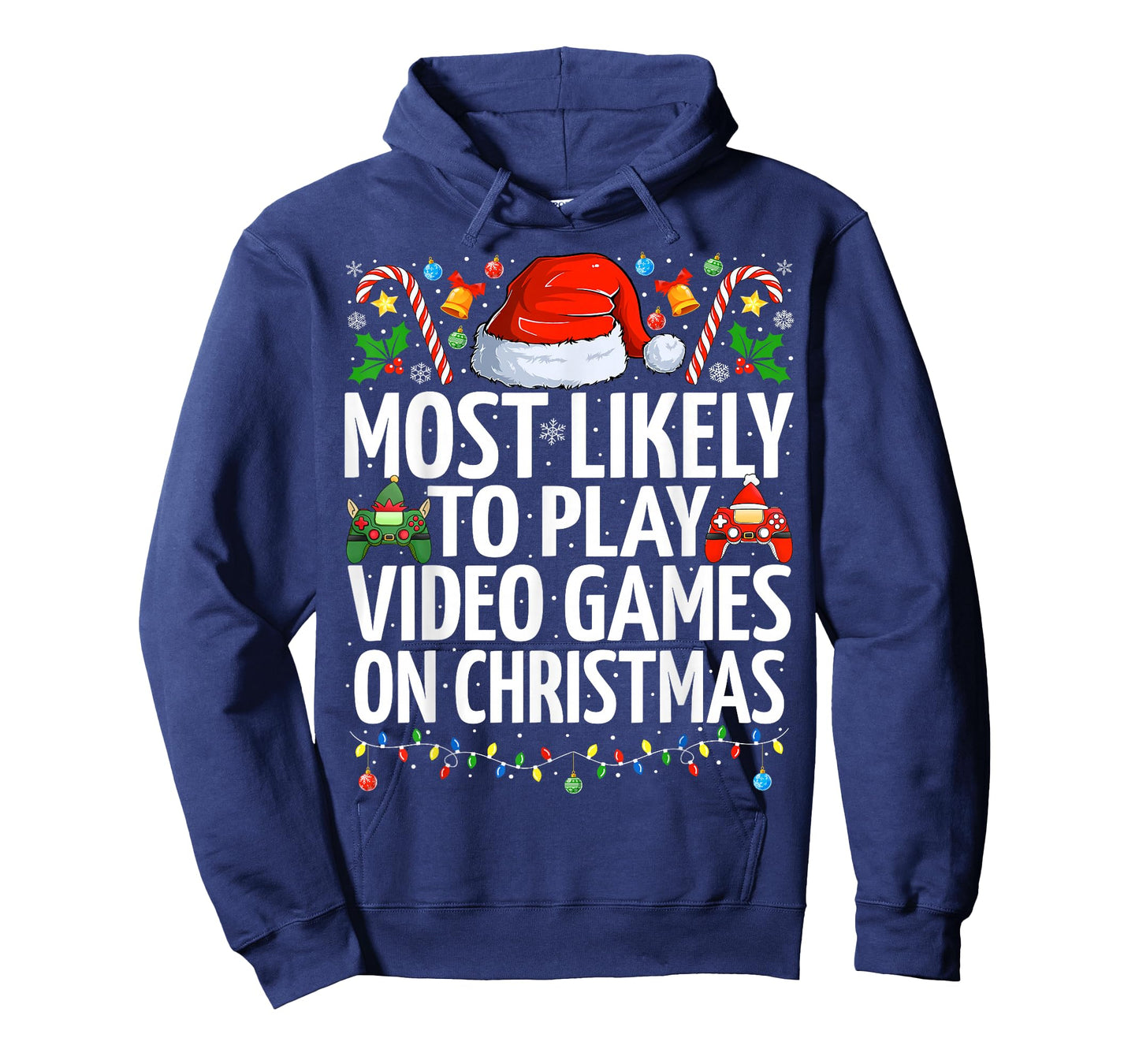 Most Likely To Play Video Games On Christmas Gaming Xmas T-Shirt
