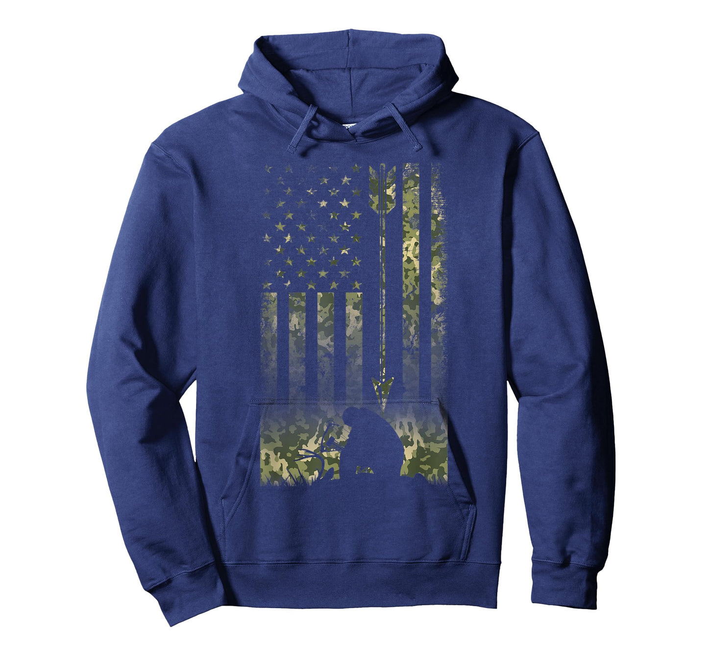 Bow Hunting Camo American Flag Deer Hunters T-Shirt for Women Men