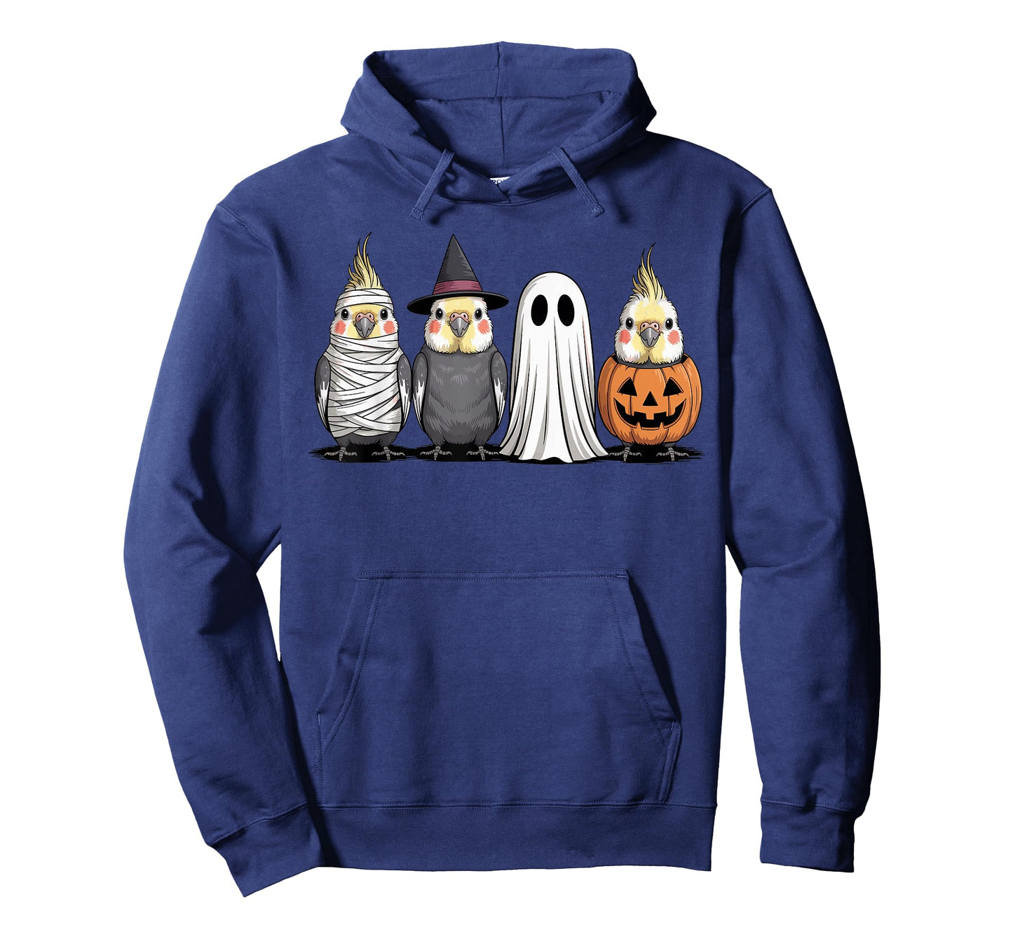 Spooky Ghost Cockatiel Bird Pumpkin Halloween Skeleton T-Shirt