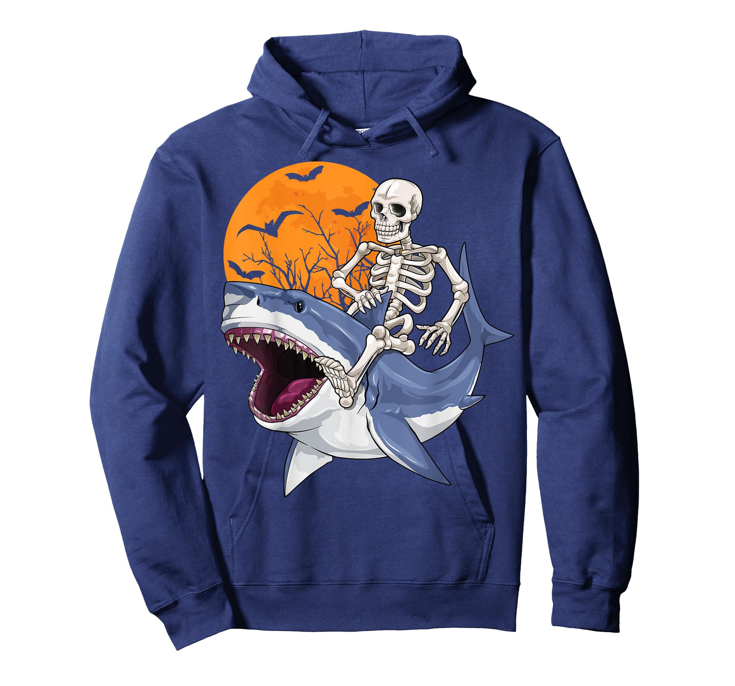 Skeleton Riding Shark Funny Halloween Costume Boys Kids T-Shirt