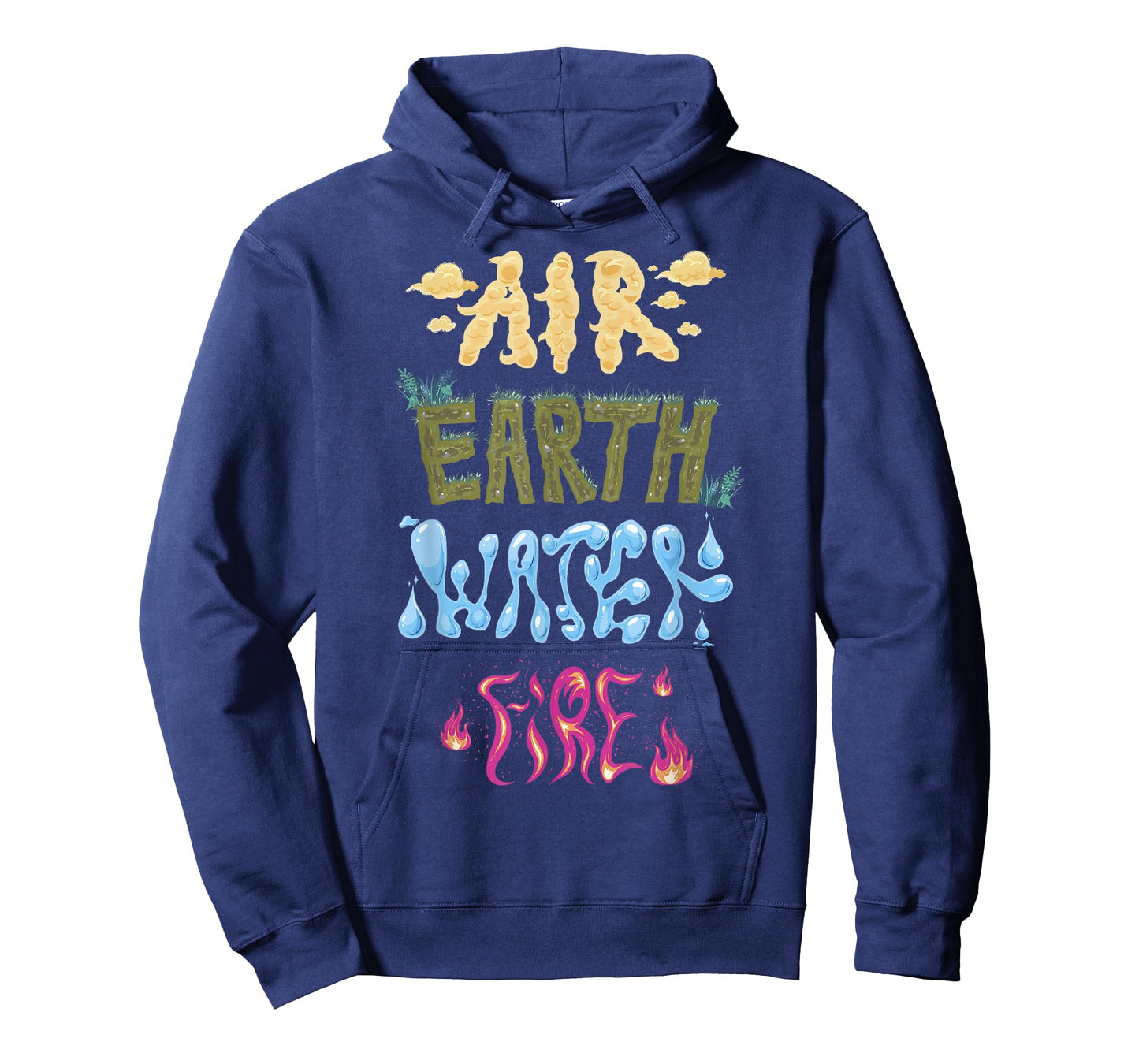 Disney Pixar Elemental Air Earth Water Fire Stylized Text T-Shirt