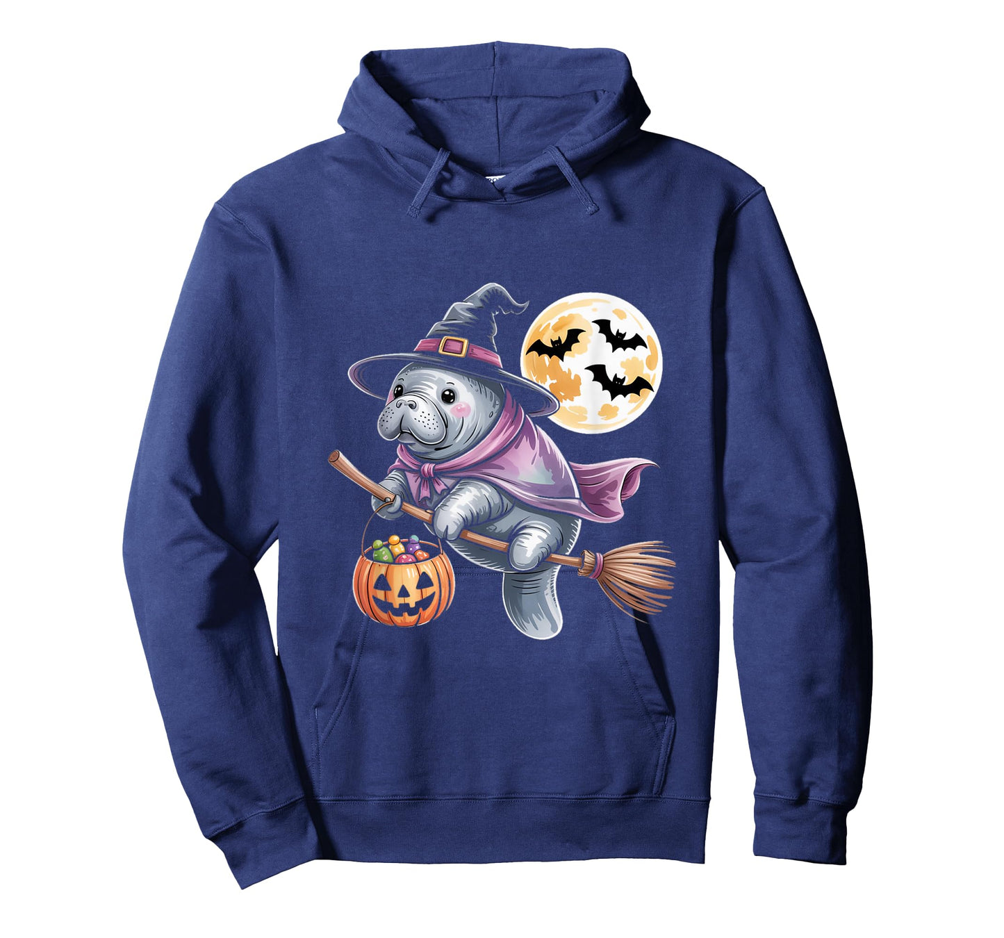 Manatee Witch Hat Pumpkin Halloween Costume Men Women Kids T-Shirt