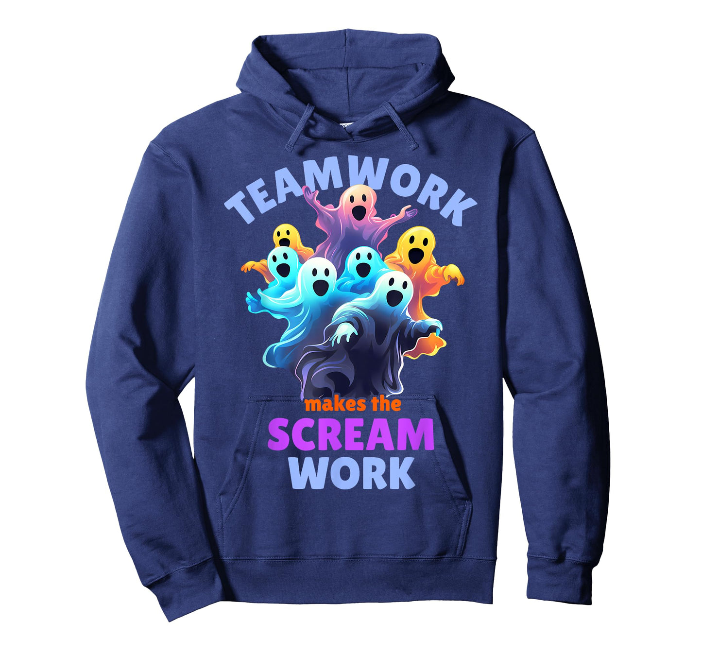 Cute Ghost Teamwork Makes The Scream Work Funny Halloween T-Shirt
