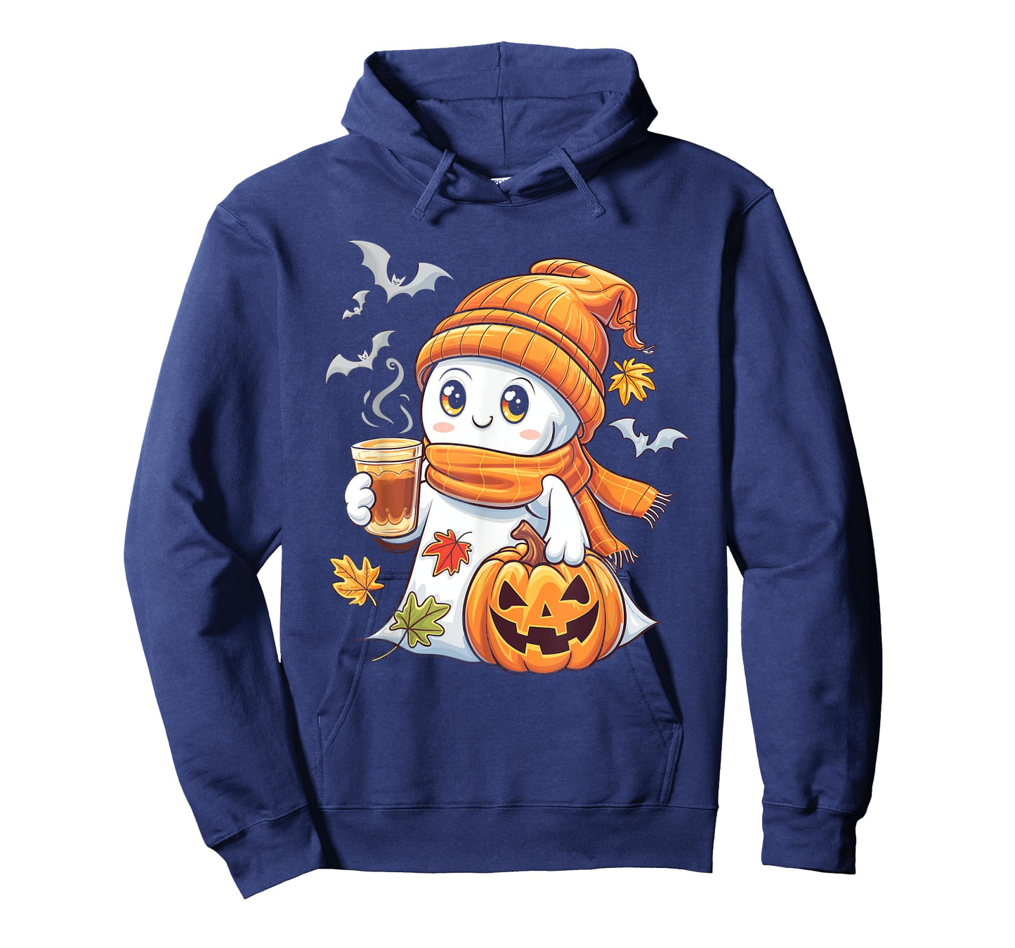 Cute Ghost Pumpkin Coffee Halloween Fall Ghost T-Shirt