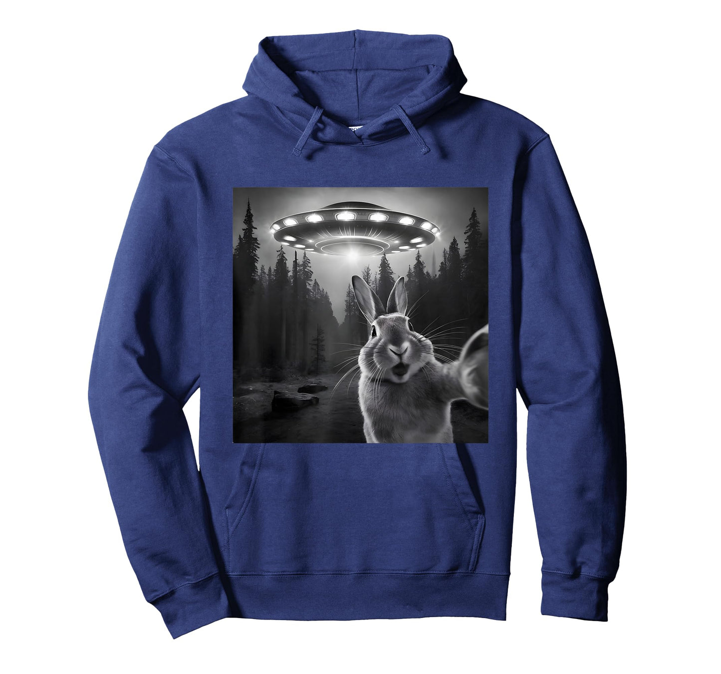 Rabbit Selfie With UFO - Funny Bunny Graphic Alien Lover T-Shirt