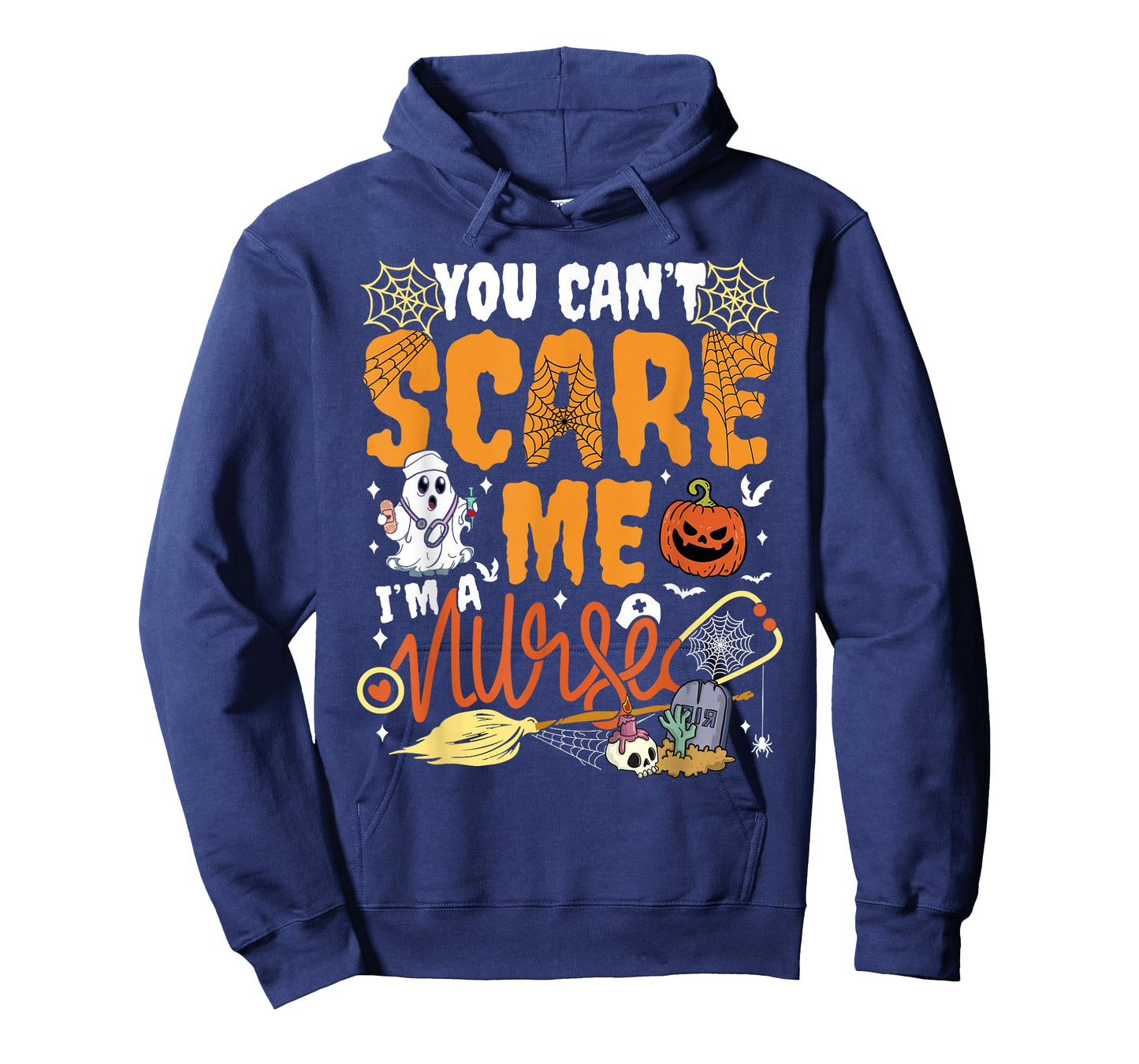 You Cant Scare Me I'm a Nurse Halloween RN Witch Boo Funny T-Shirt