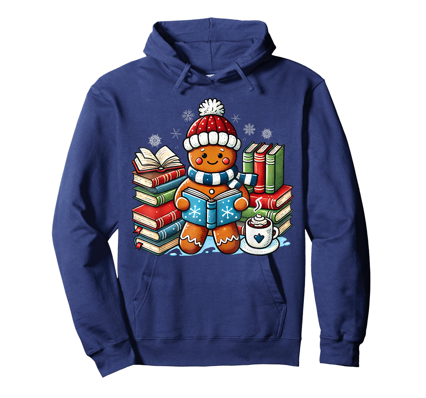 Gingerbread Reading Book Lovers Christmas Bookworm Librarian T-Shirt