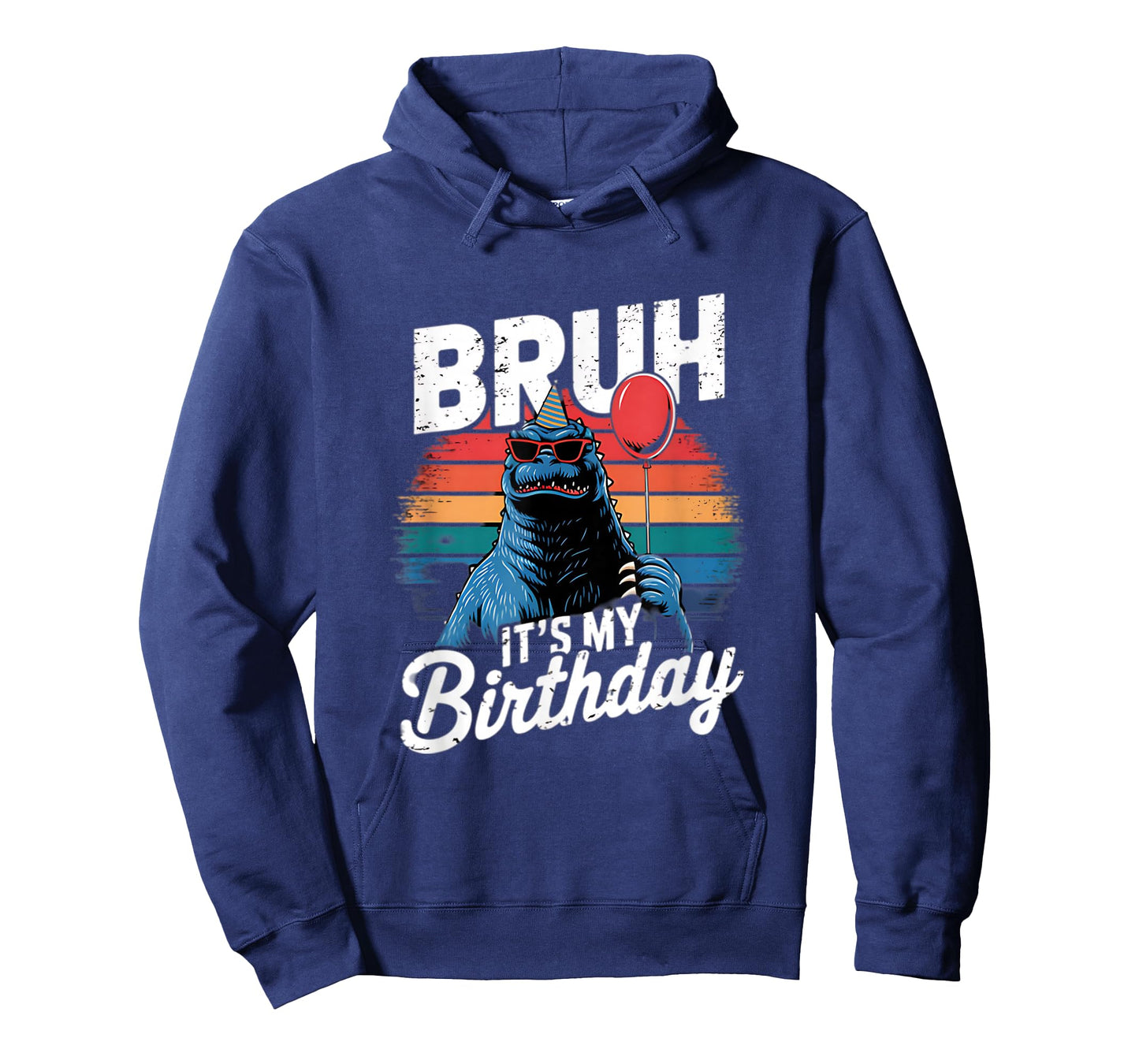 Bruh It's My Birthday Japanese Kaiju Monster Retro Sunset T-Shirt