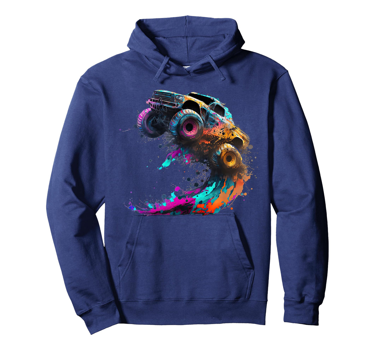 Airborne Monster Truck Jump Off Road Vehicle Colorful Dirt T-Shirt