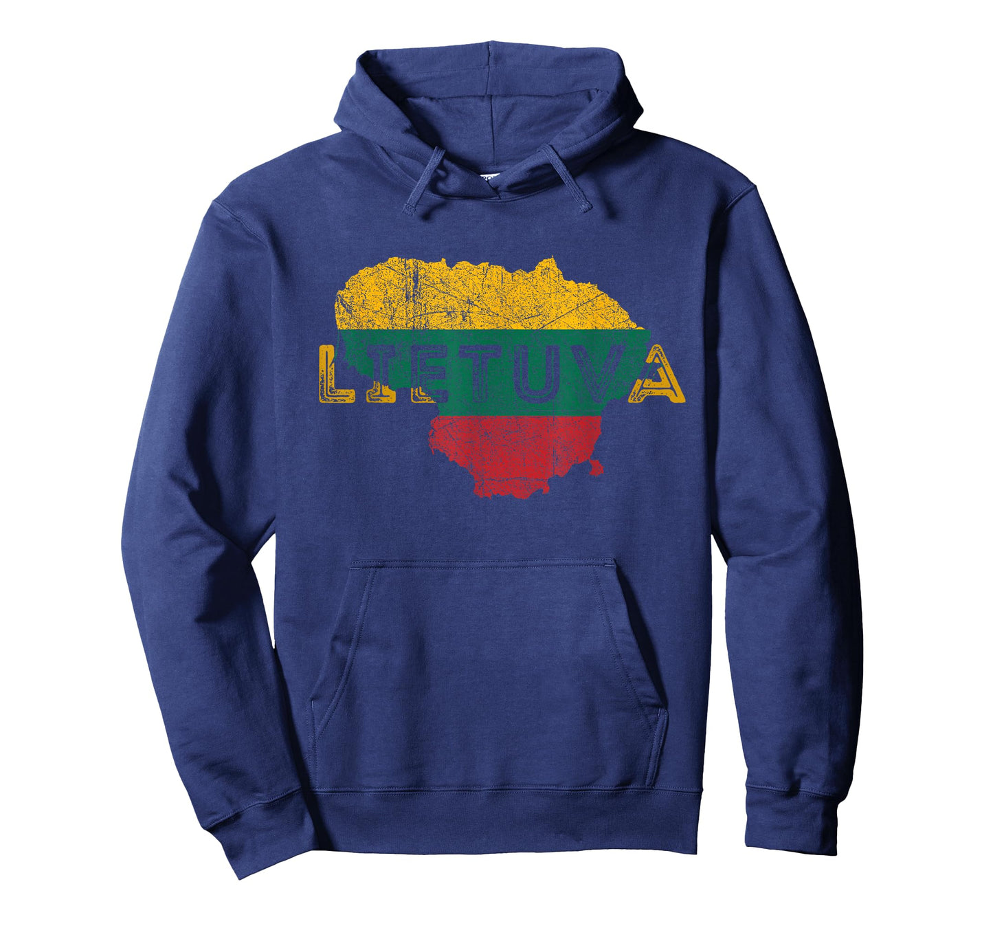 Lithuanian Map and Flag Souvenir - Distressed Lietuva T-Shirt