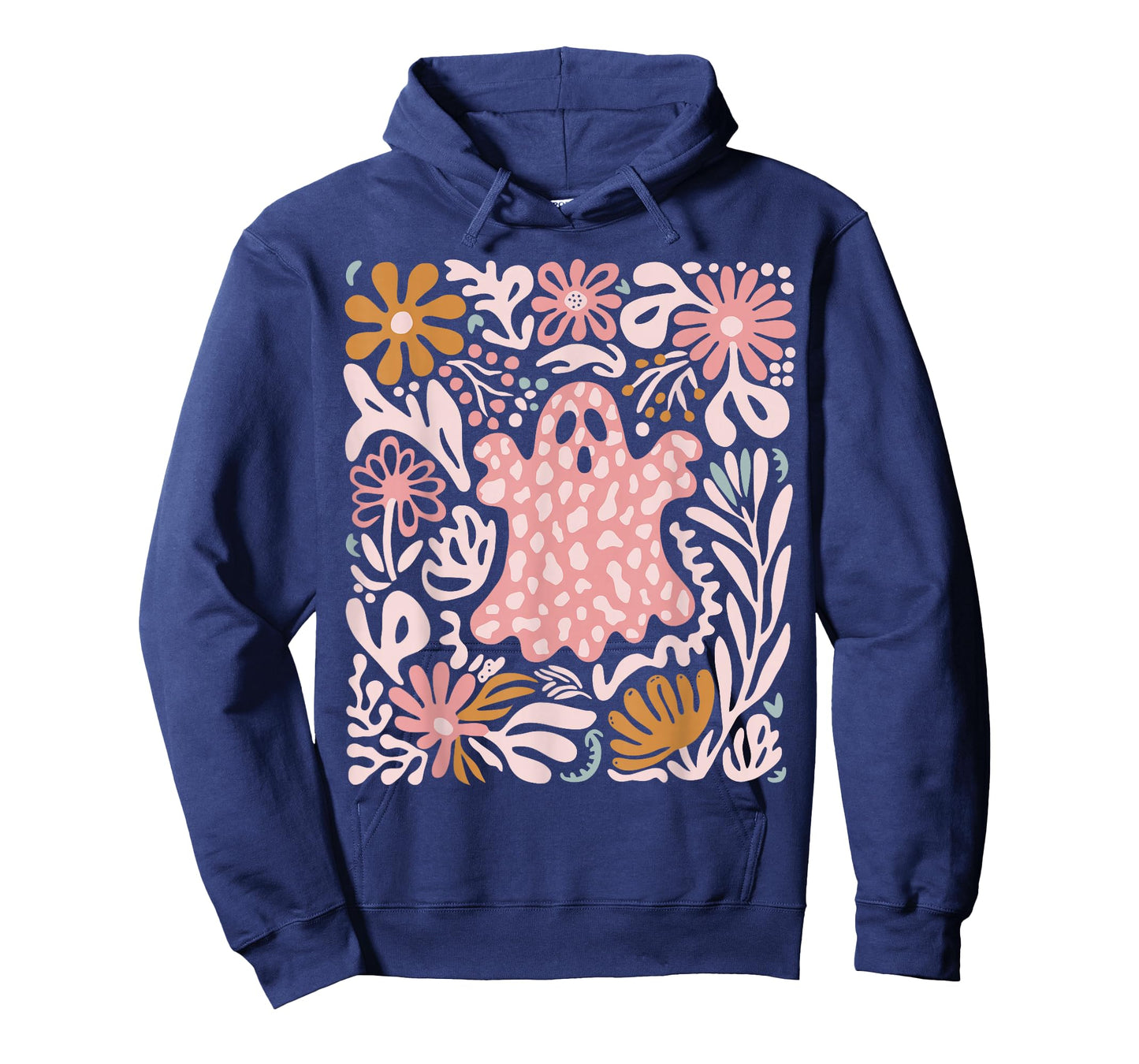 Boho Floral Fall Boho Ghost Cute Halloween Women Girl T-Shirt