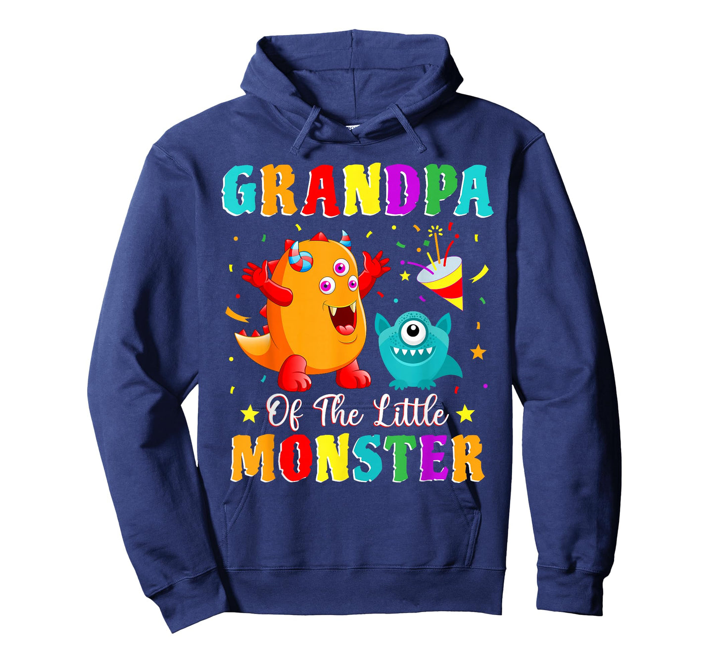 Grandpa Of The Little Monster Family Matching Birthday Party T-Shirt