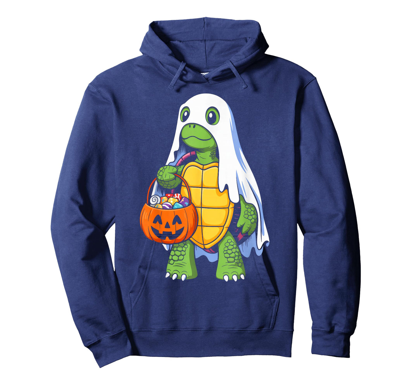 Cute Sea Turtle in Ghost Pumpkin Candy Halloween Costume T-Shirt