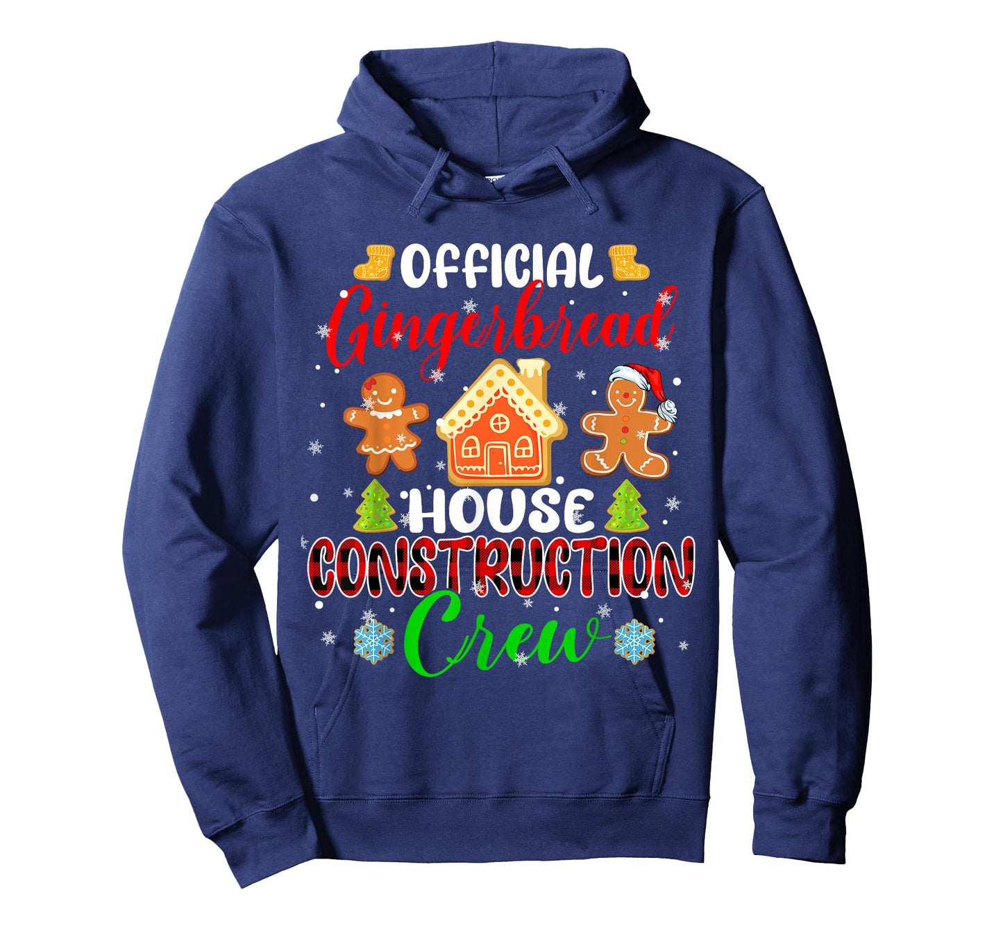 Official Gingerbread House Construction Crew Xmas Red Plaid T-Shirt