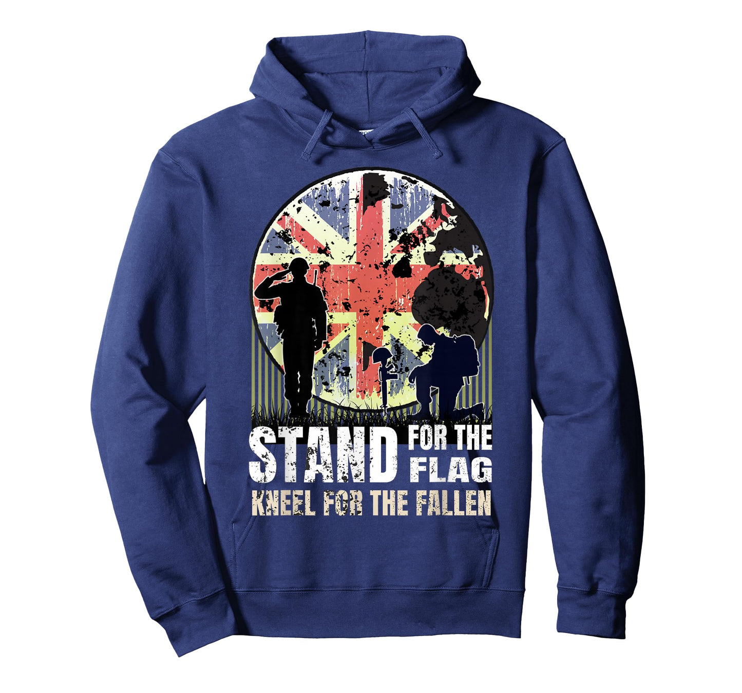 Stand for The Flag Kneel for The Fallen British Army Veteran T-Shirt
