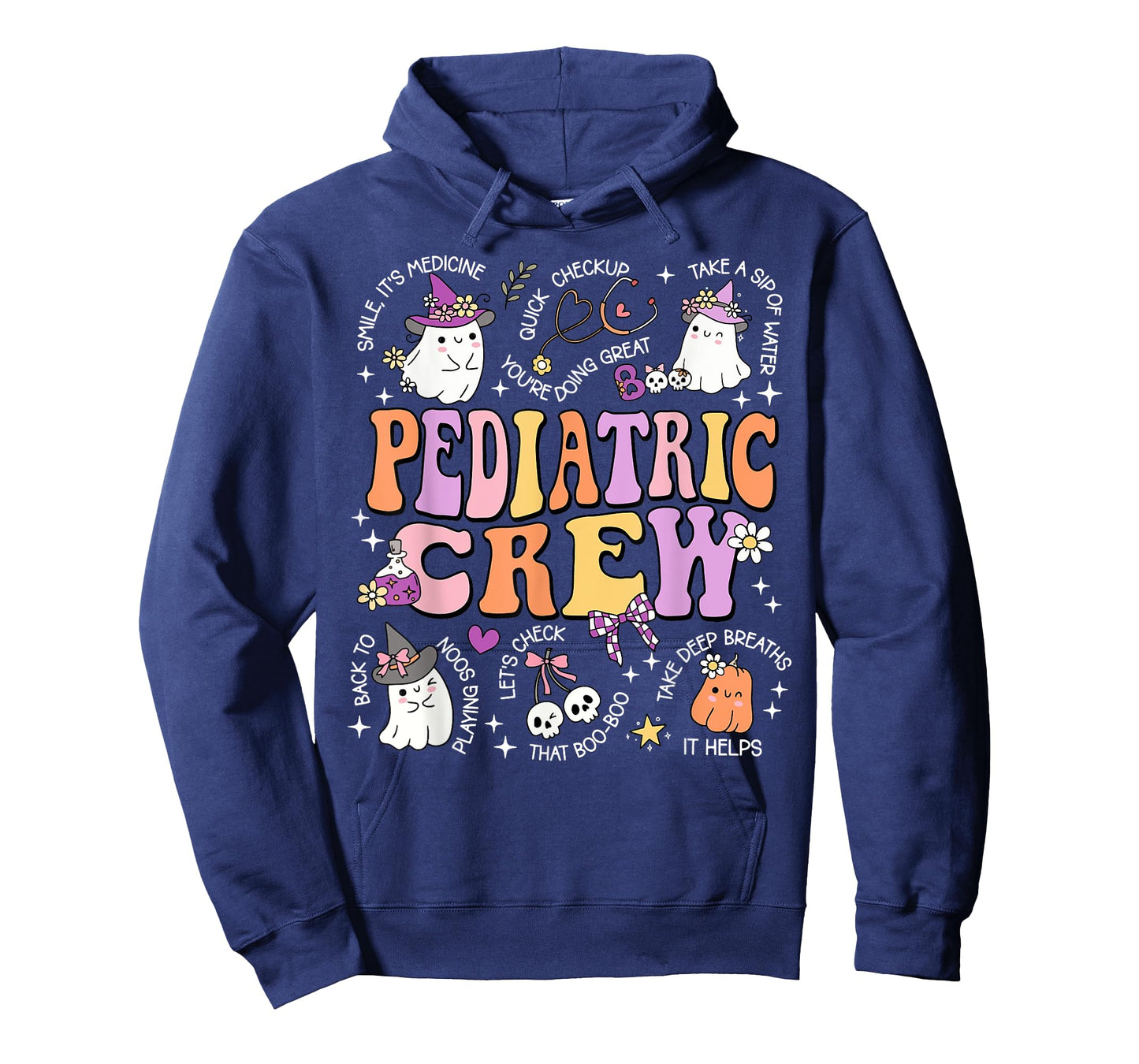 Retro Pediatric Crew Ghost Spooky Peds Nurse Halloween T-Shirt