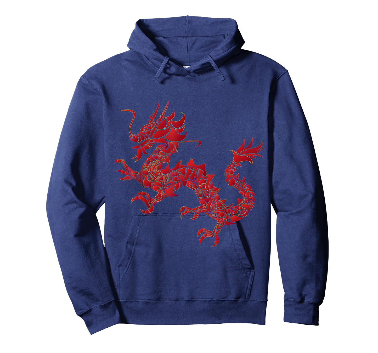 Red Chinese Firedrake T-Shirt Dragon Print Art Wear T-Shirt