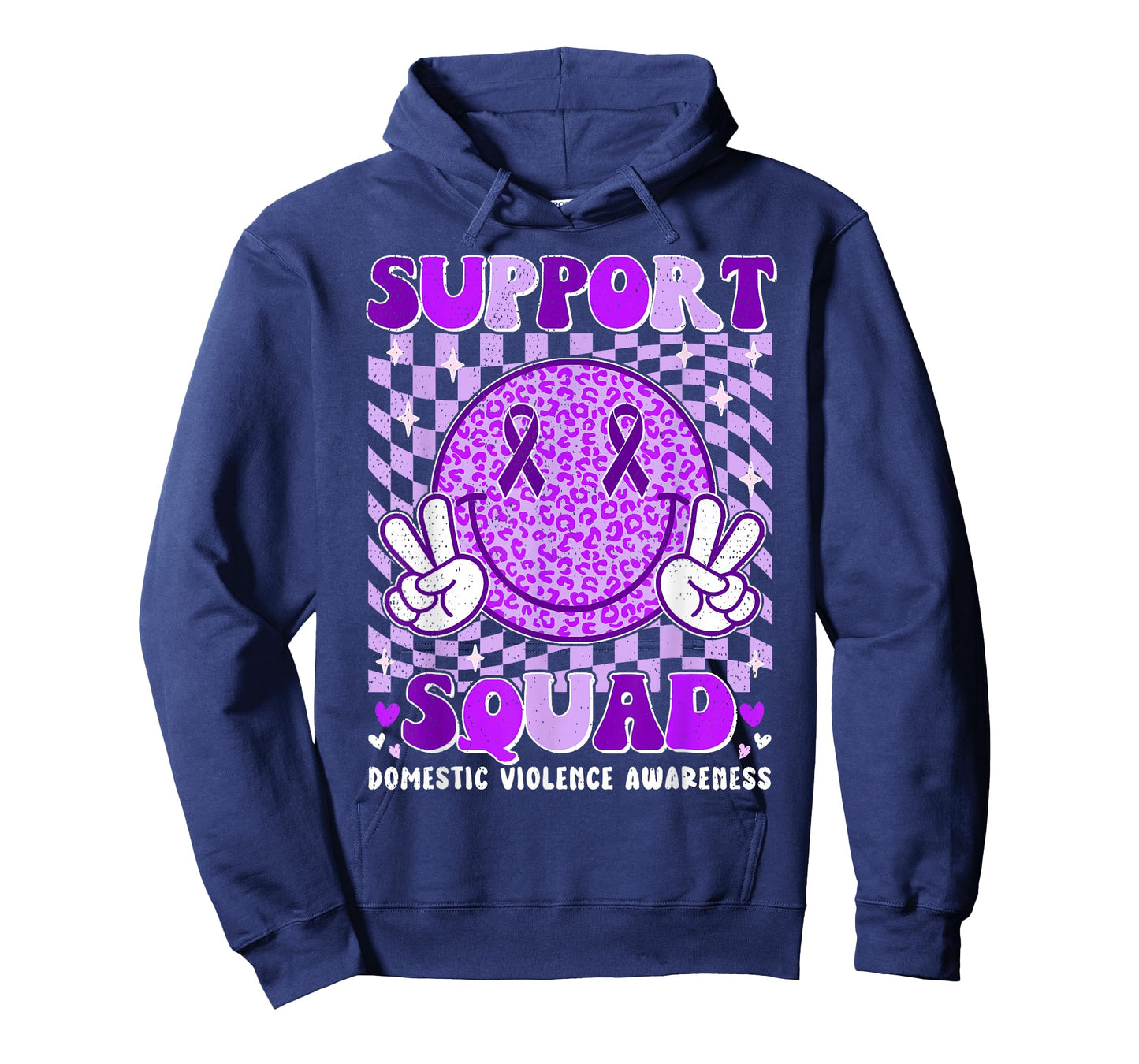 Groovy Domestic Violence Awareness Men Women Support Squad T-Shirt