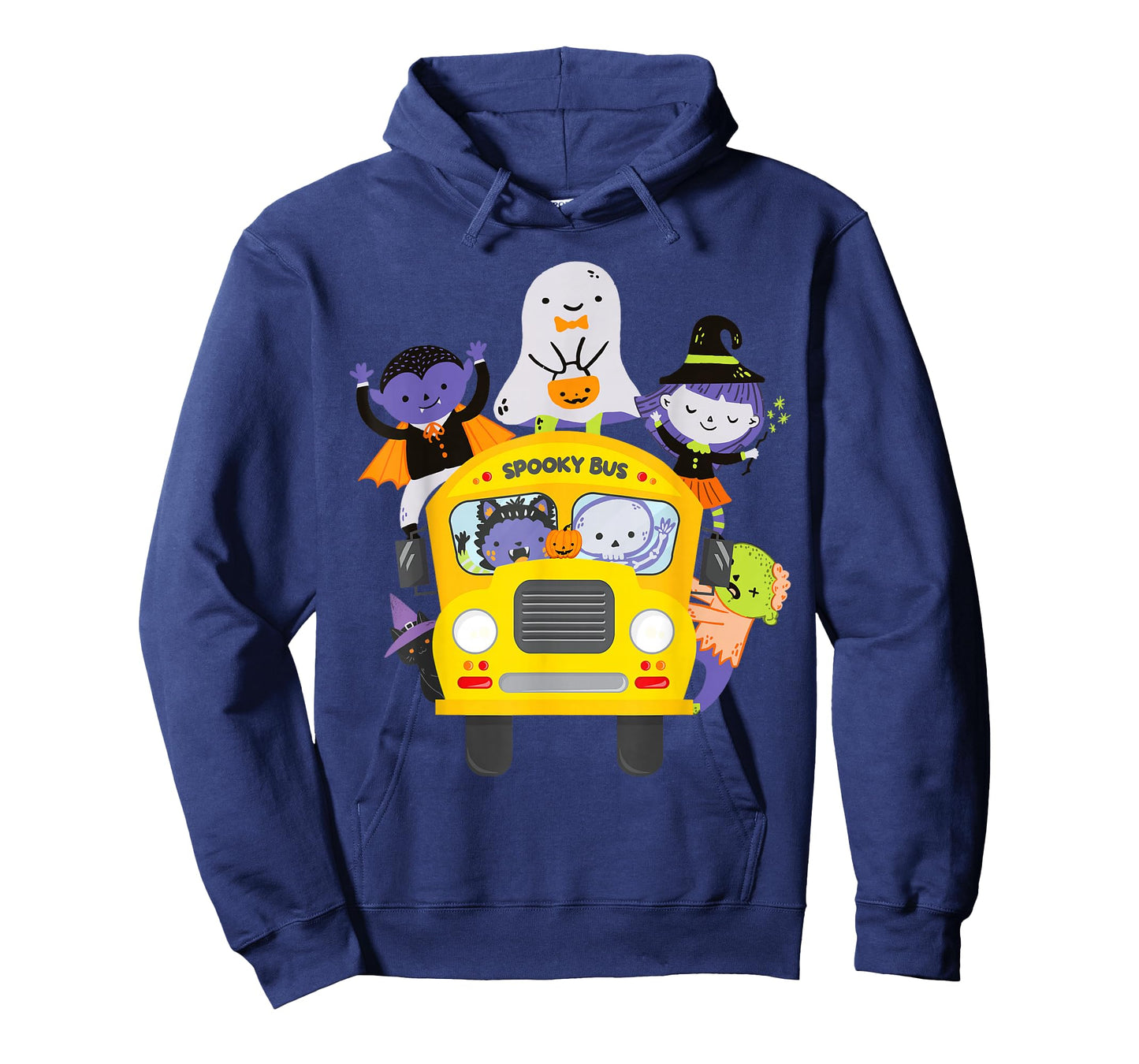 Cute Halloween School Bus Kawaii Ghosts and Monsters Costume T-Shirt