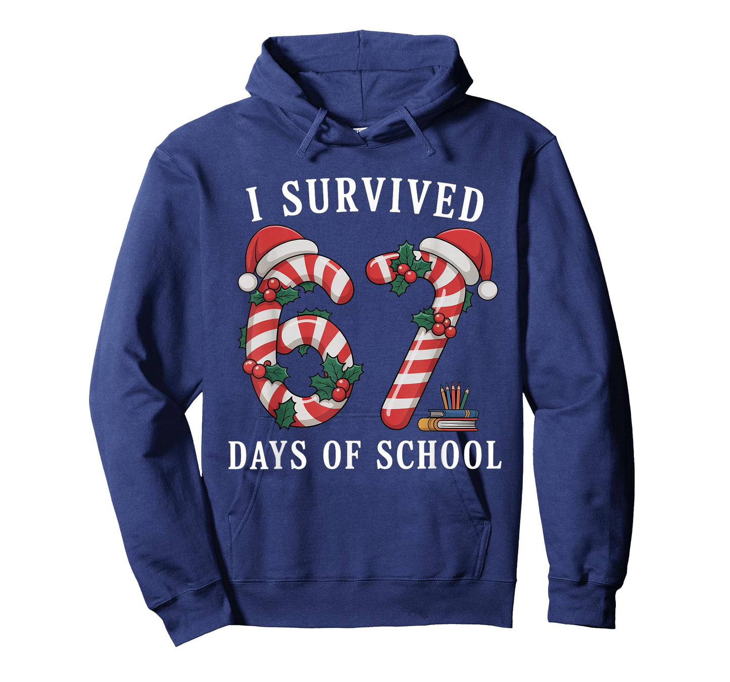 I Survived 67 Days of School Christmas Candy Cane Six Seven T-Shirt