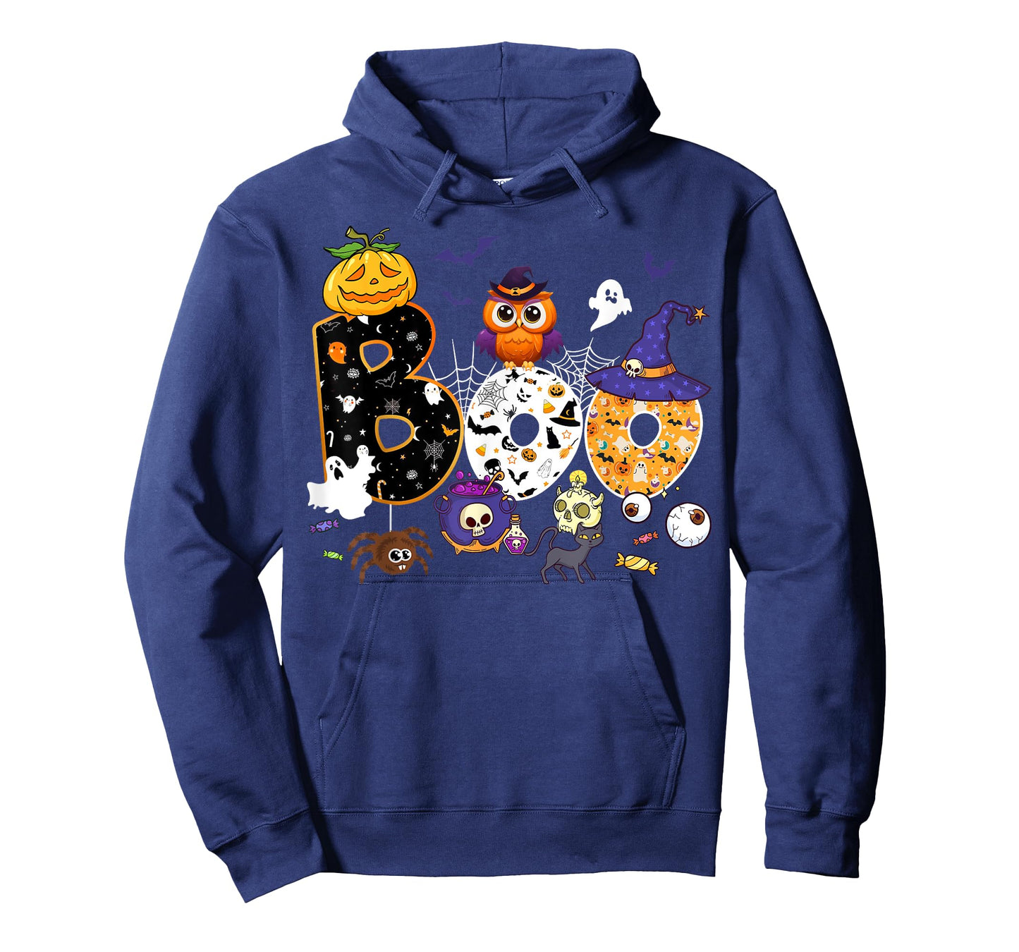 Boo Creepy Owl Pumpkin Ghost Halloween Men Women Kids T-Shirt
