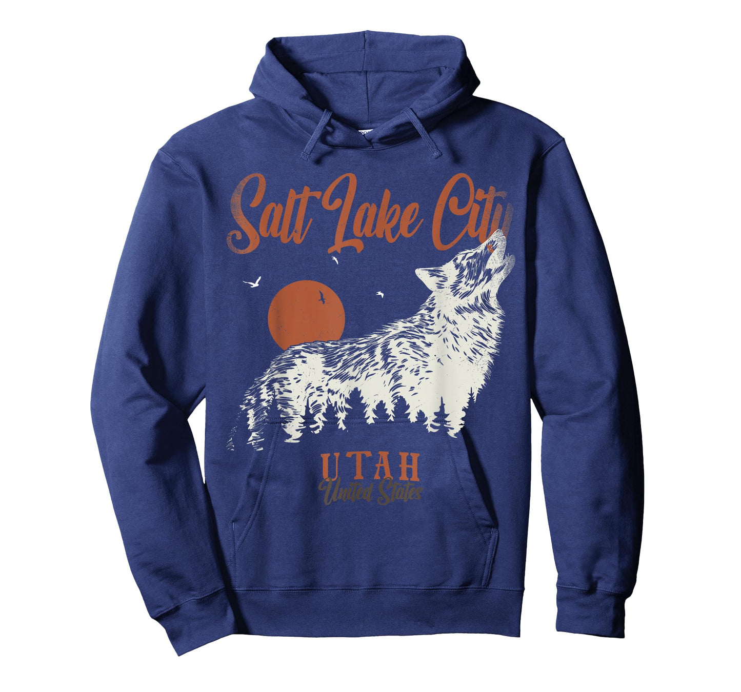 Vintage Salt Lake City Mountains Utah Forest Wolf T-Shirt