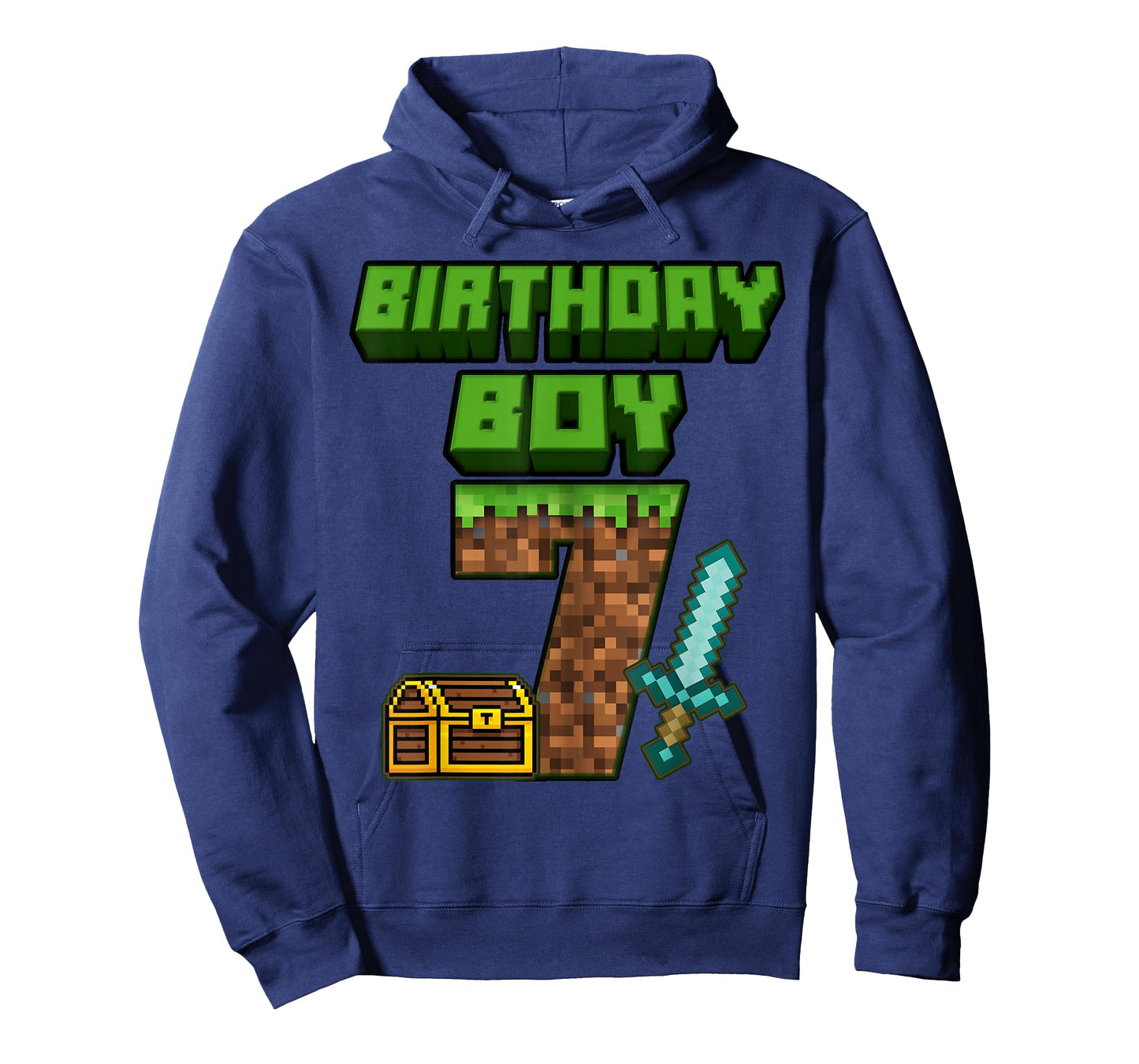 7 Year Old BDay Decorations 7th Birthday Boy Game Pixel T-Shirt