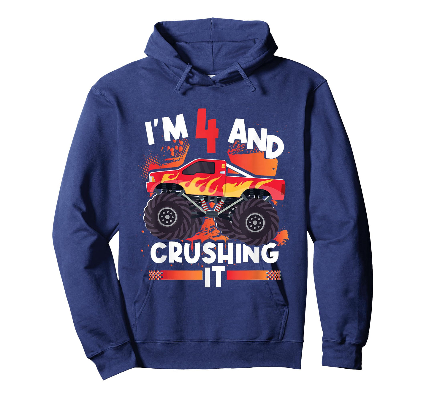4 And Crushing It Monster Truck 4th Birthday Kids Girl Boy T-Shirt