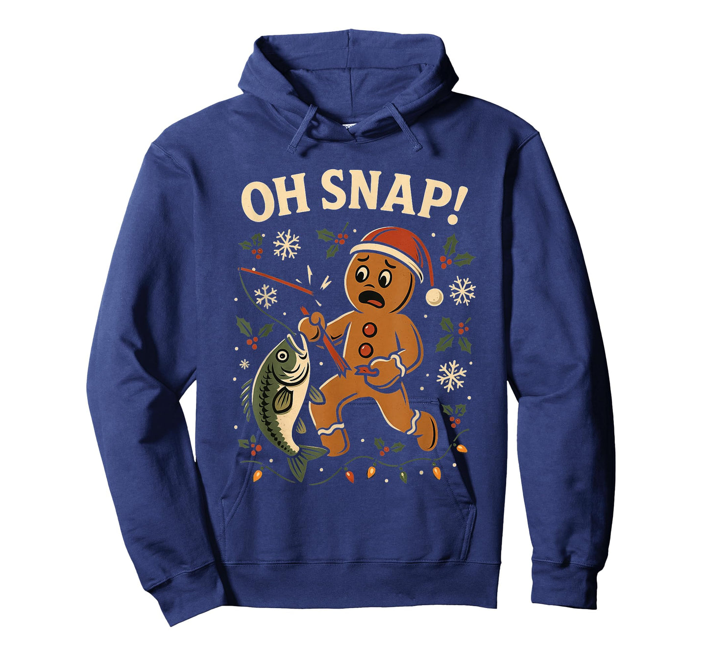 Oh Snap Gingerbreadman Christmas Fishing T-Shirt